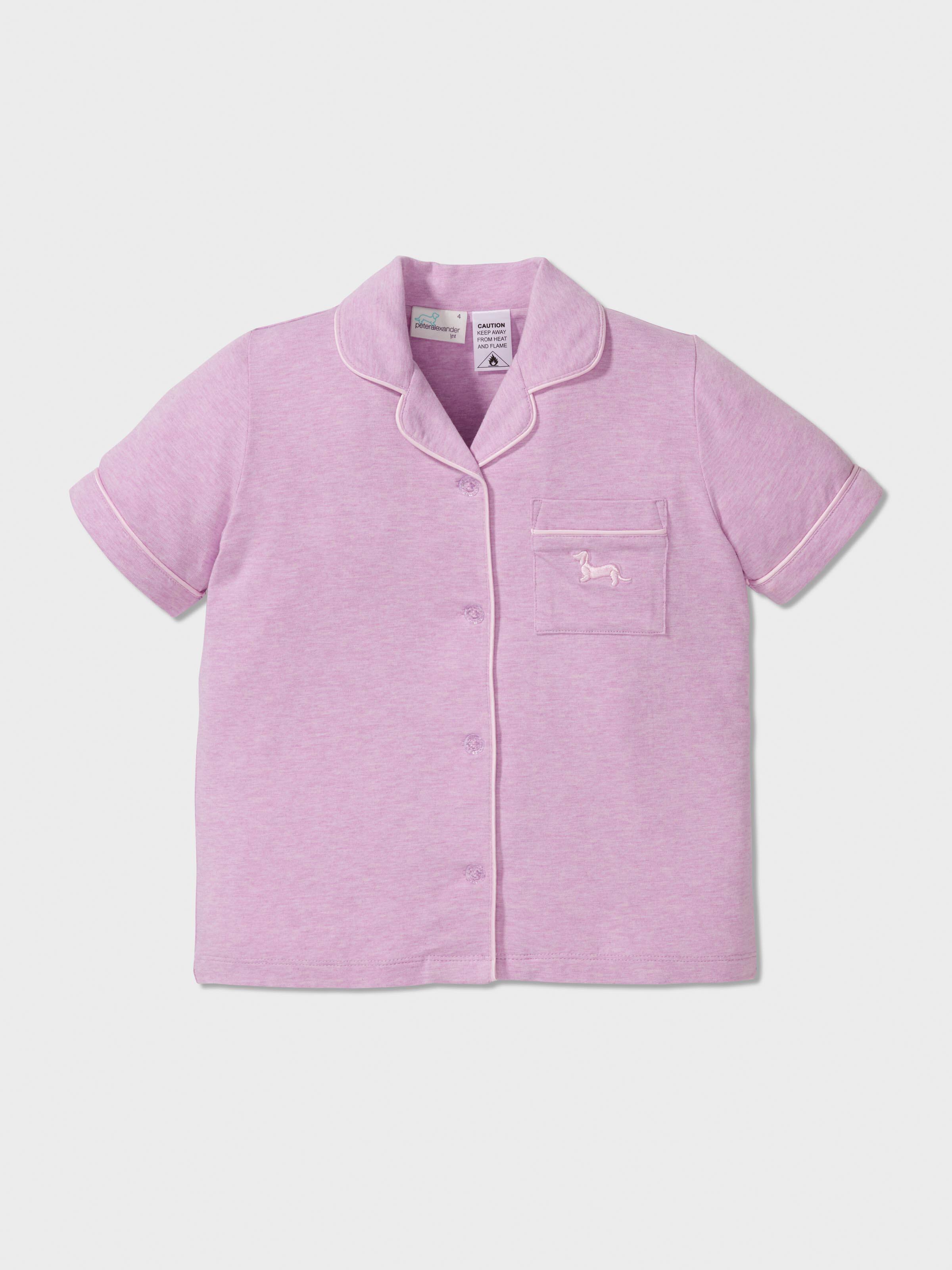 Jnr Girls Lilac Bamboo Short Classic Pj Set