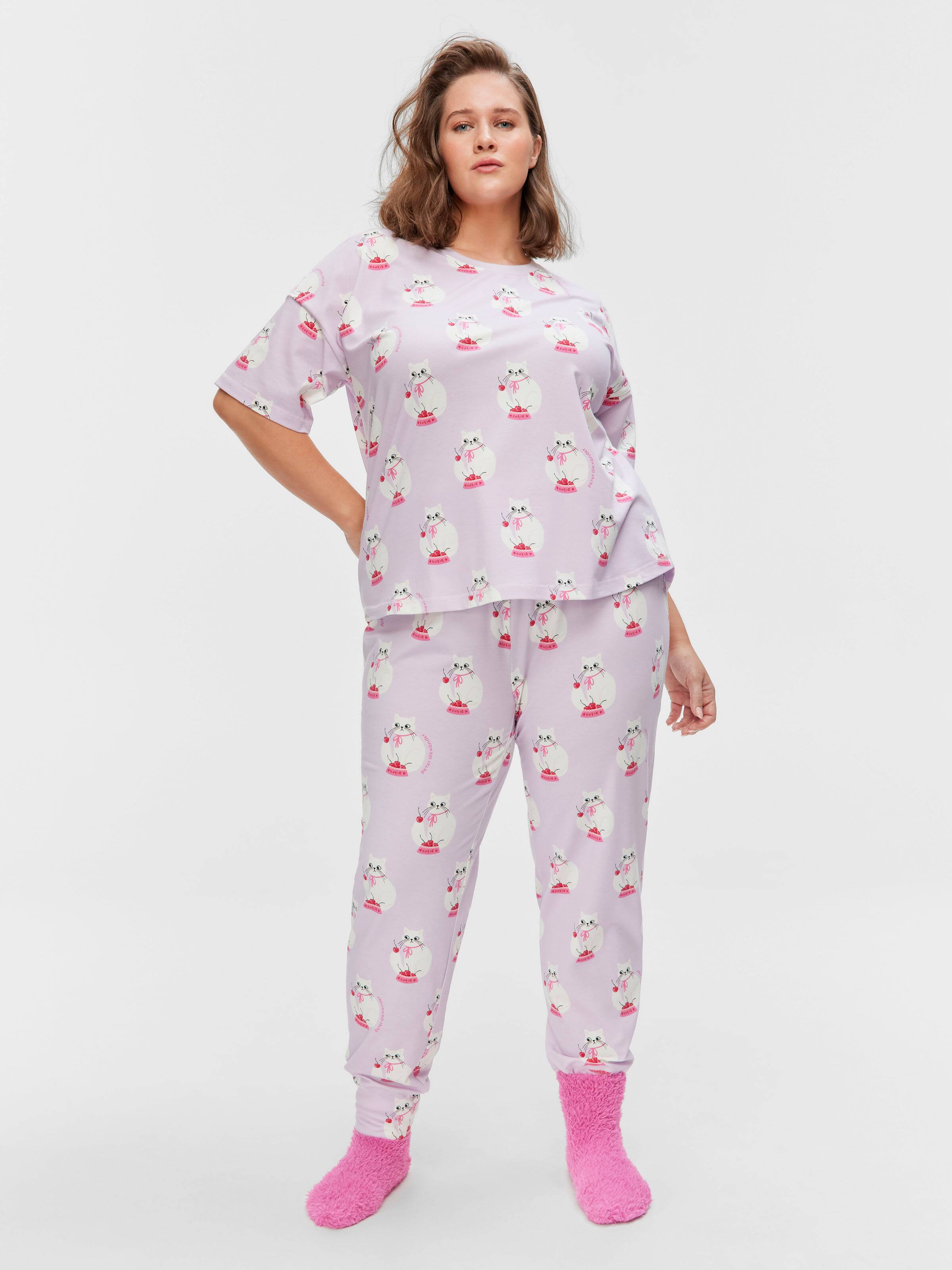 P.A. Plus Cherry Cat Oversized Tee