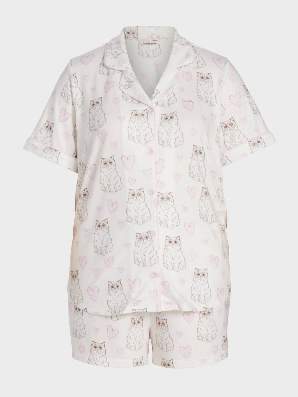 P.A. Plus Fluffy Cat Plush Shortie Pj Set