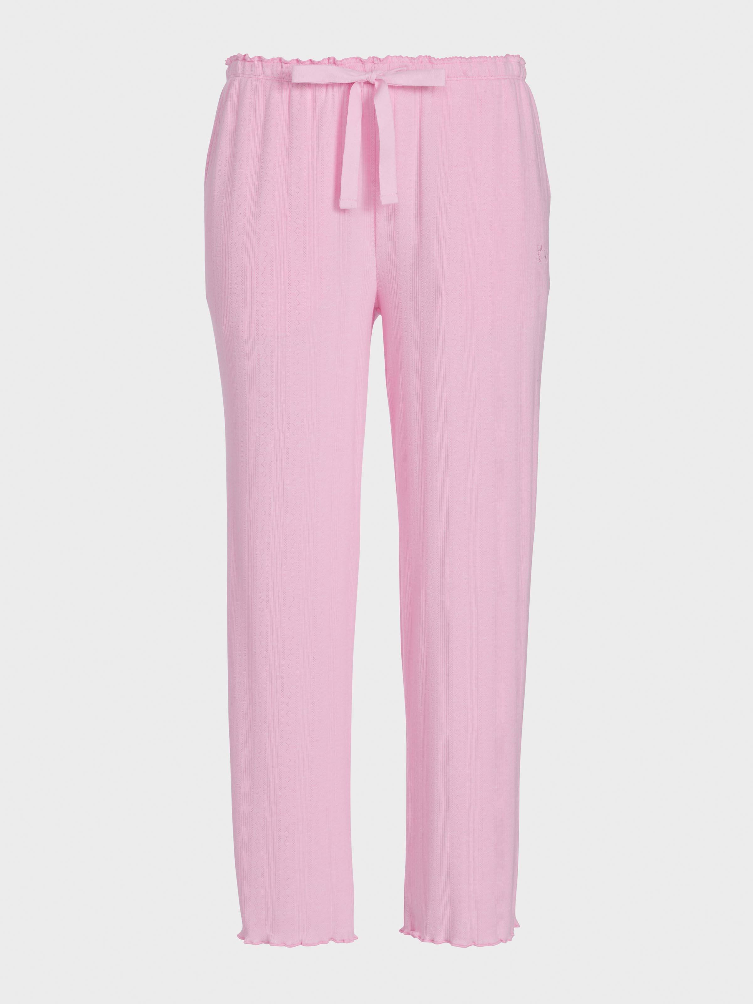 Pink Marle Pointelle Straight Leg Pj Pant