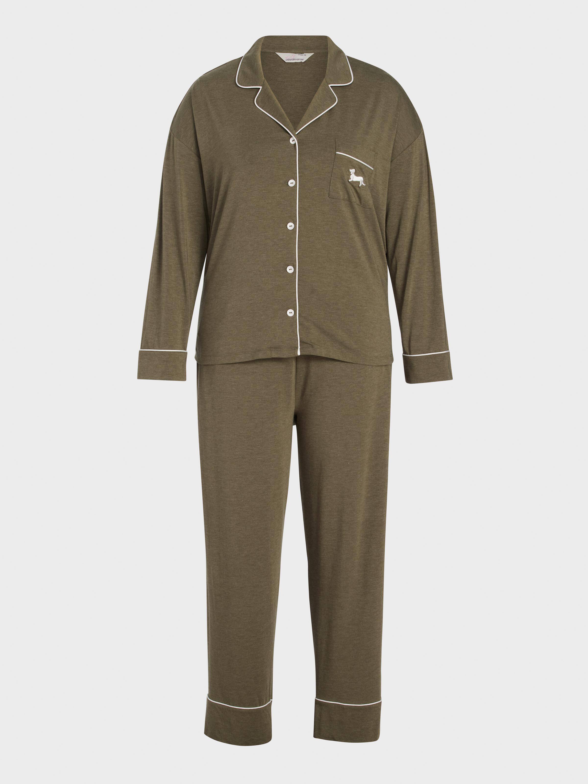 P.A. Plus Olive Bamboo Jersey Long Sleeve Pj Set