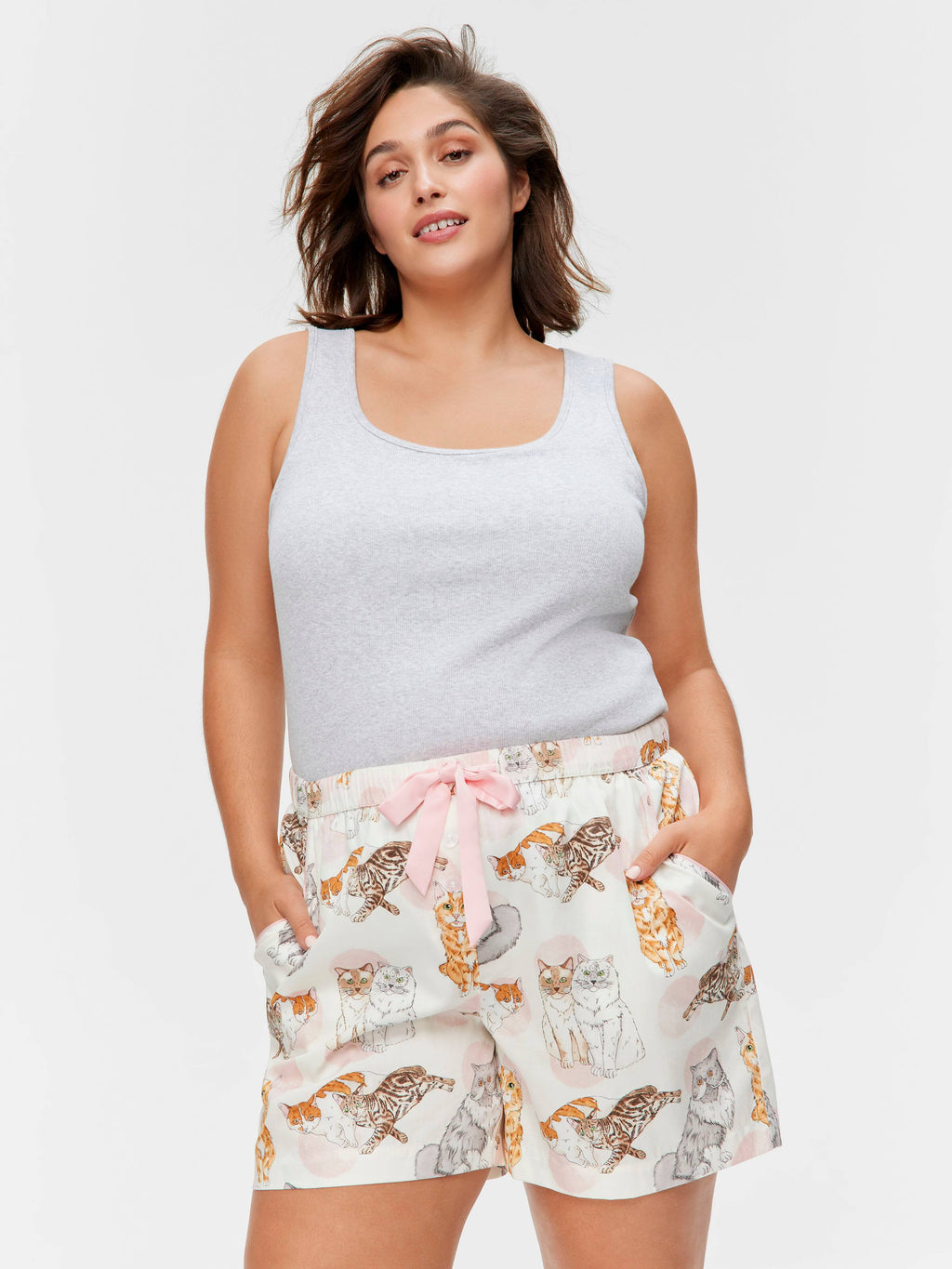 P.A. Plus Cats 100% Cotton Long Short
