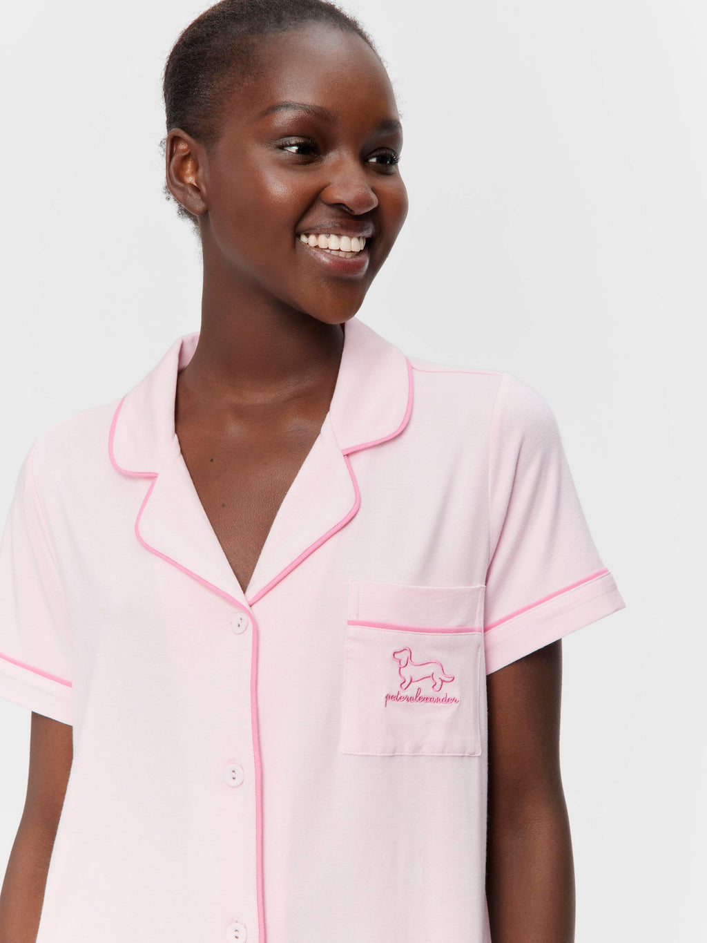 Super Soft Pink Bamboo Knit Short Sleeve Nightshirt
