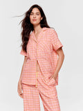 Pink & Yellow Check 100% Cotton 3/4 Pj Set