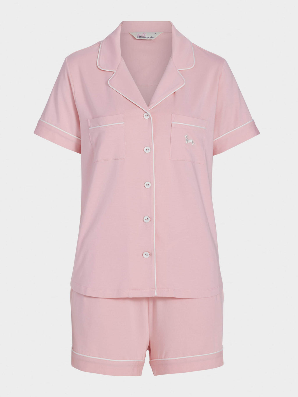 Pale Pink Bamboo Jersey Shortie Pj Set