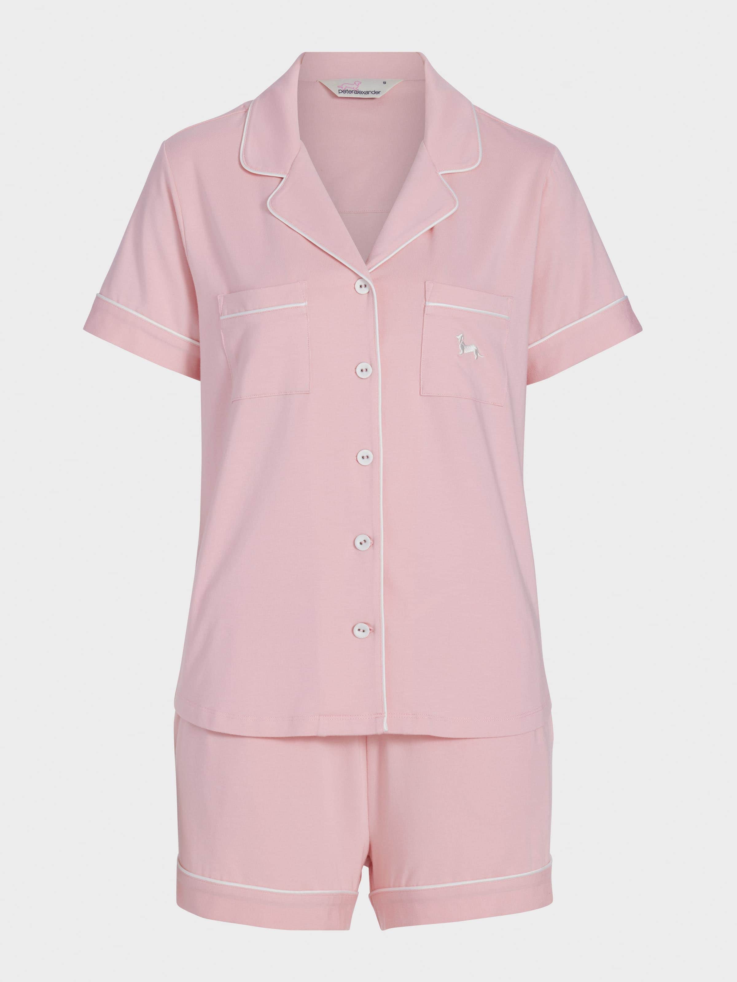 Pale Pink Bamboo Jersey Shortie Pj Set