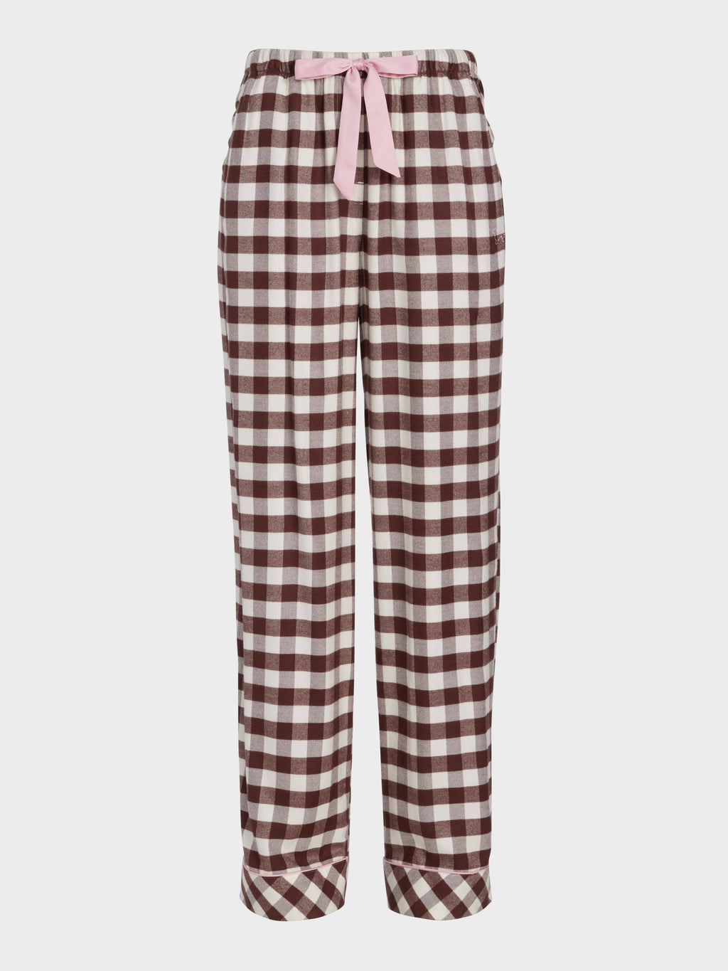 Chocolate Gingham Viscose Flannelette Classic Pj Pant