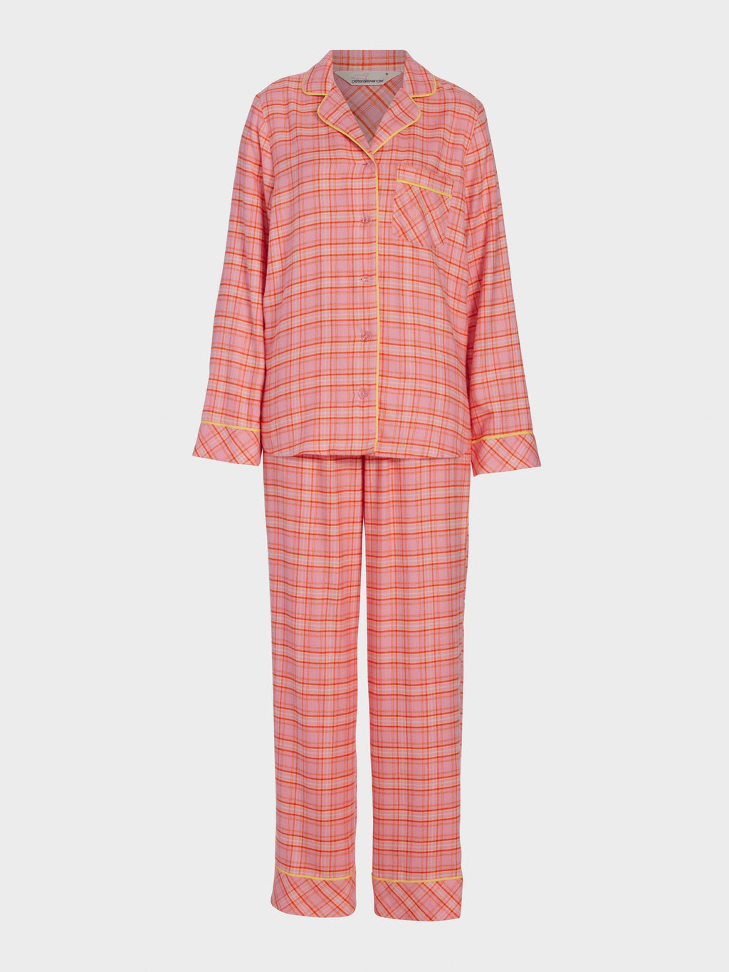 Pink & Yellow Check Bamboo Flannelette Classic Pj Set