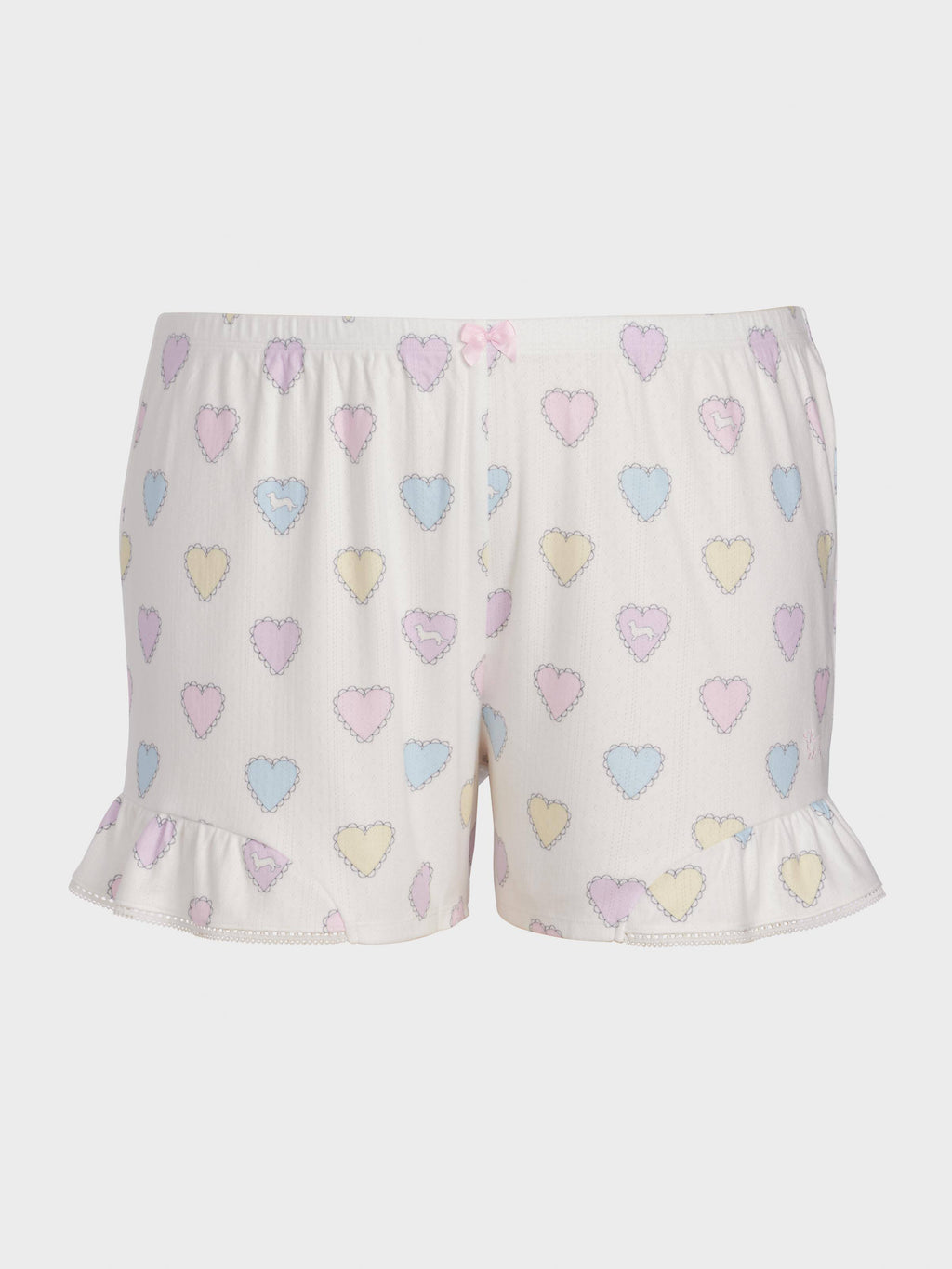 P.A. Plus Pointelle Heart Mini Flutter Short