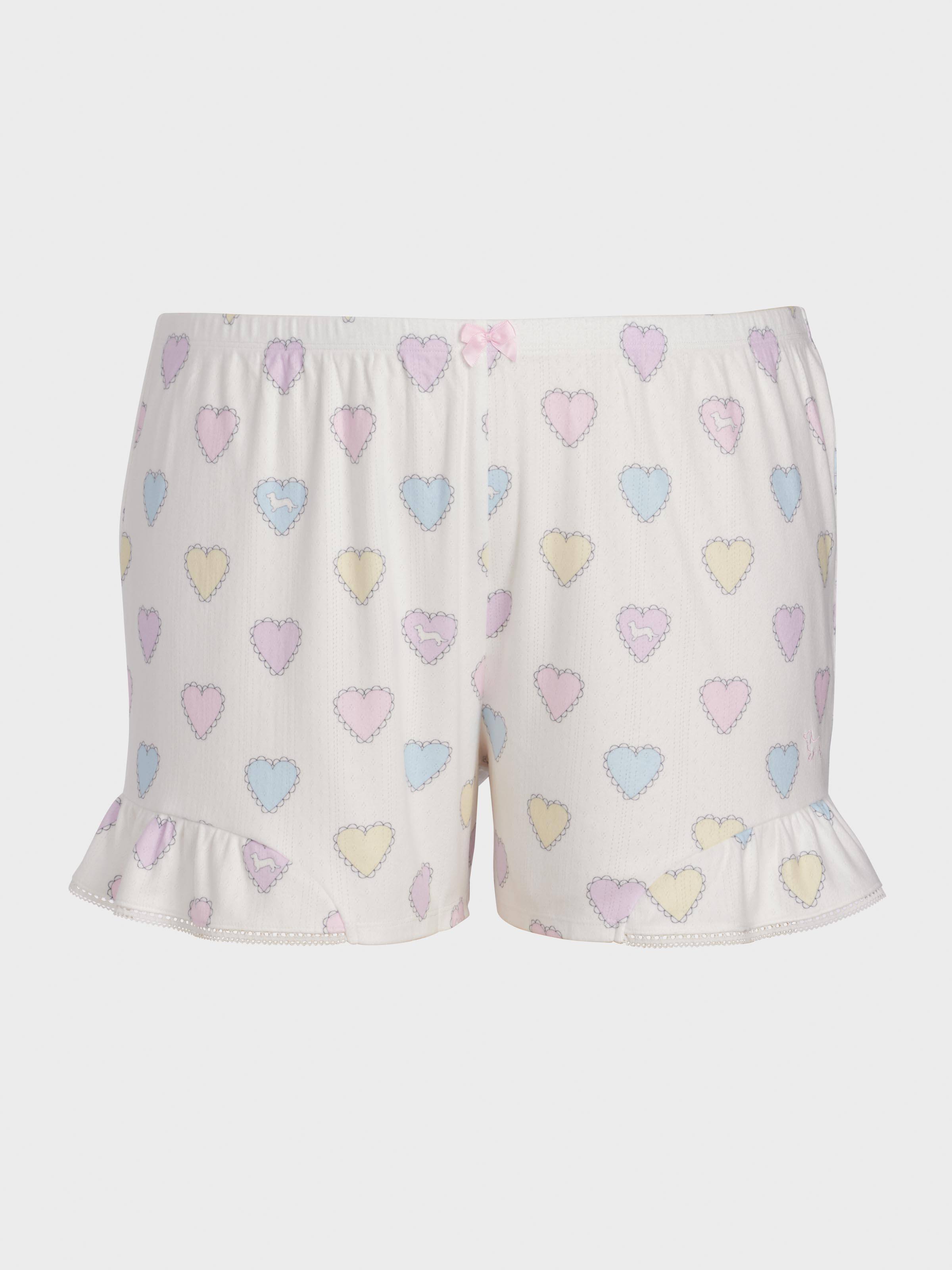 P.A. Plus Pointelle Heart Mini Flutter Short