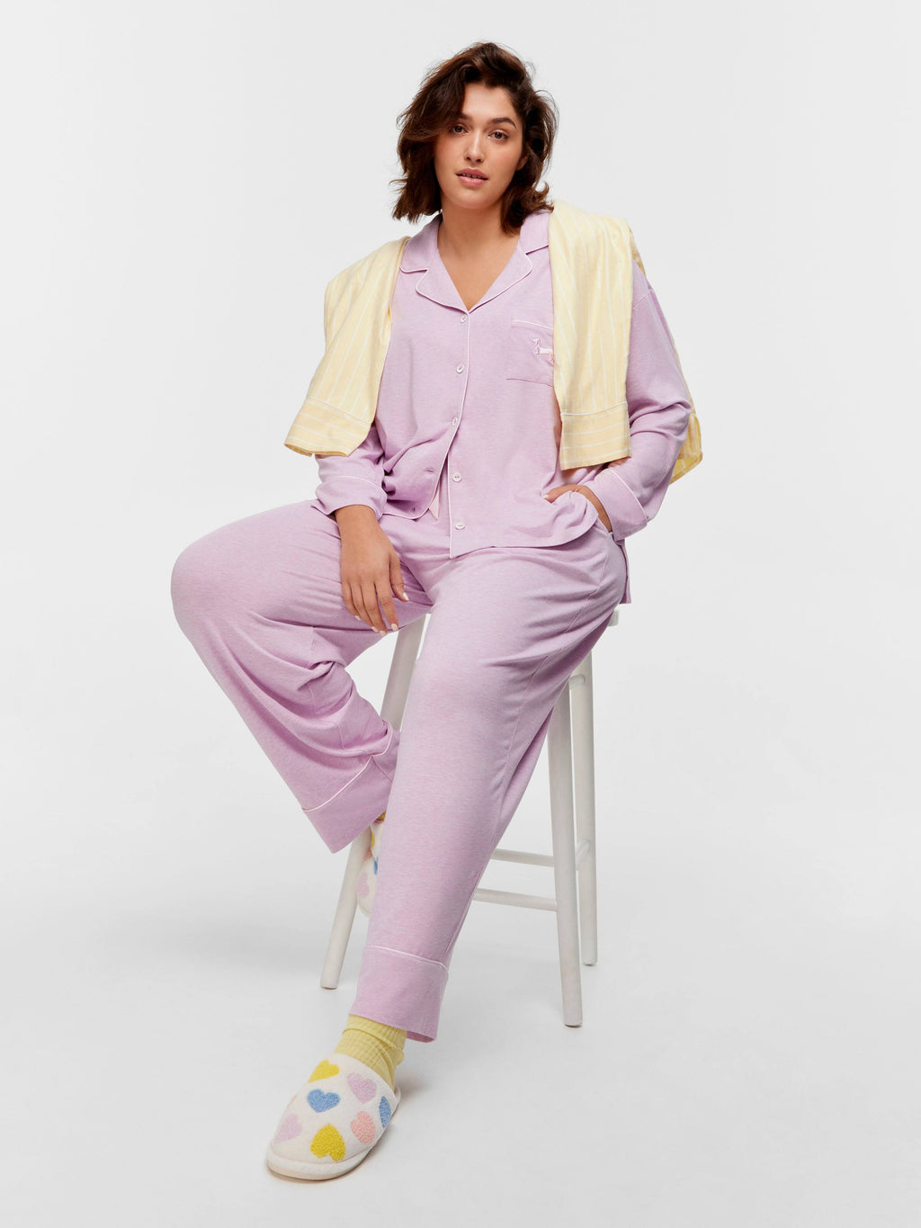 P.A. Plus Lilac Bamboo Jersey Long Sleeve Pj Set