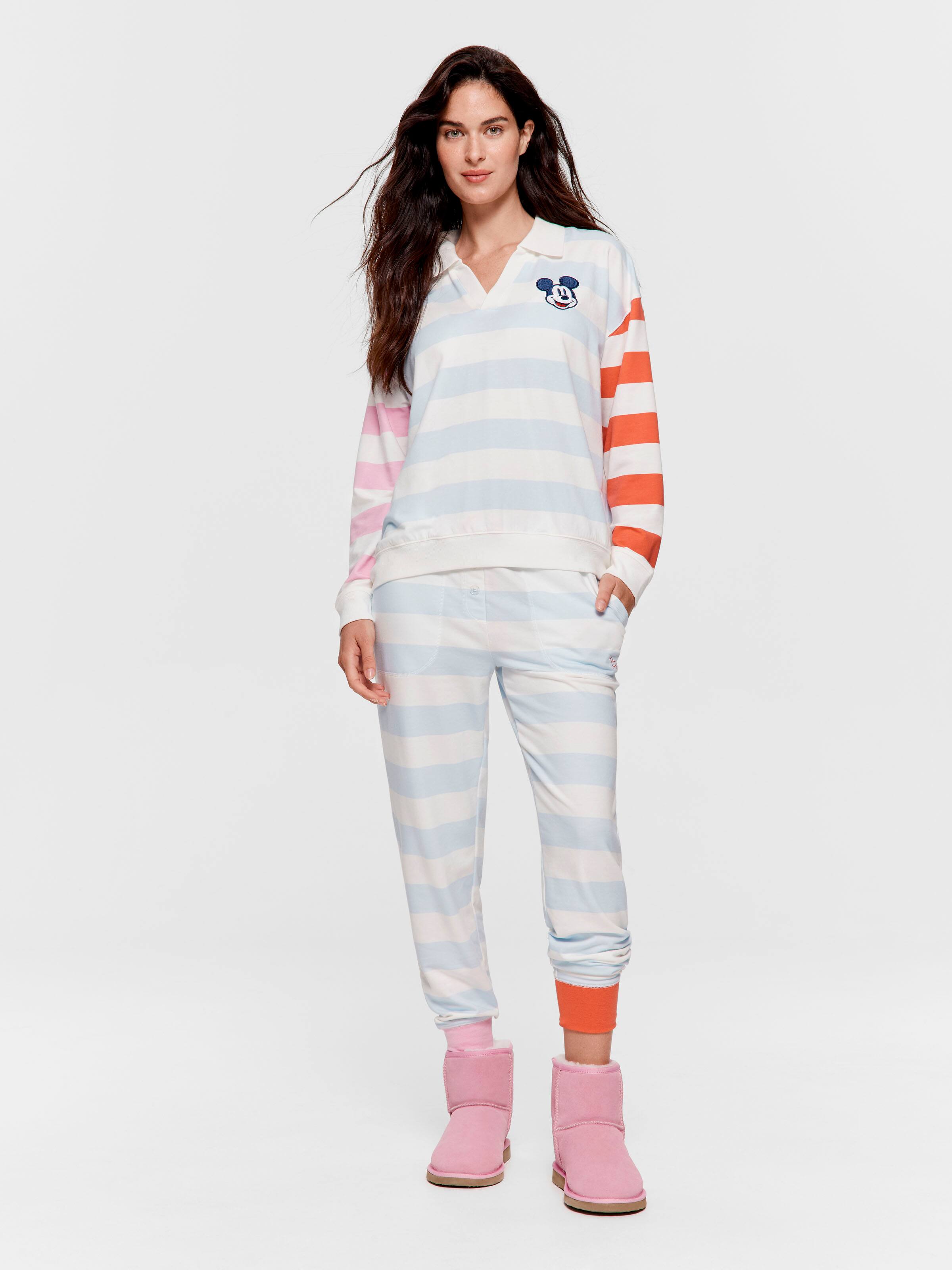 Pastel Stripe  Collared Sweater
