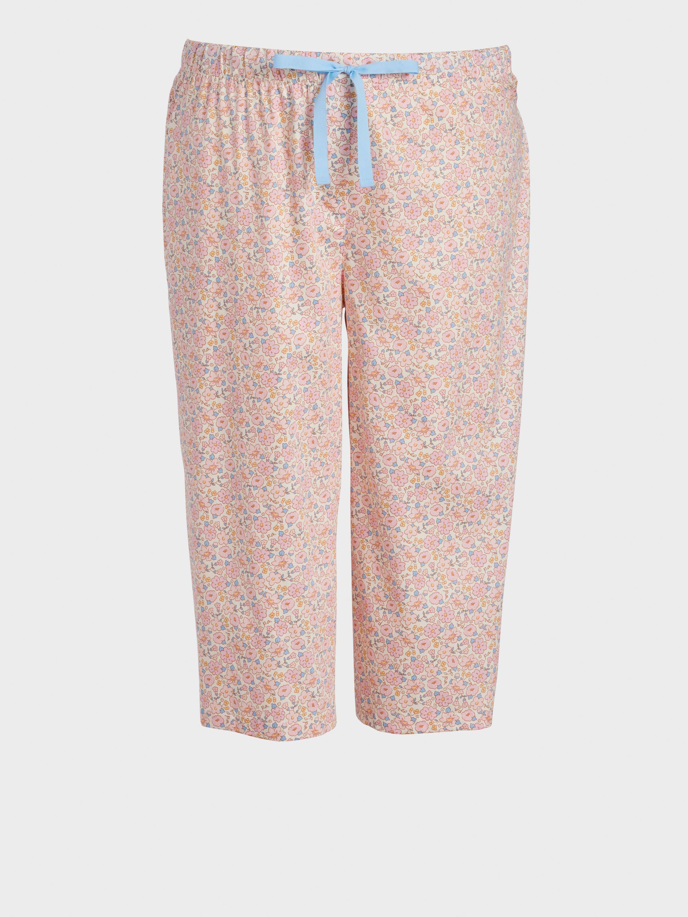 P.A. Plus Vintage Floral 100% Cotton 3/4 Pj Pant