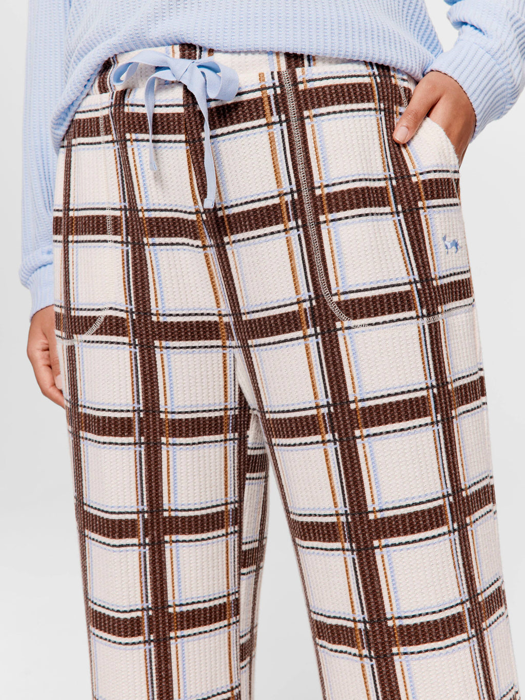 P.A. Plus Check Waffle Wide Leg Pj Pant