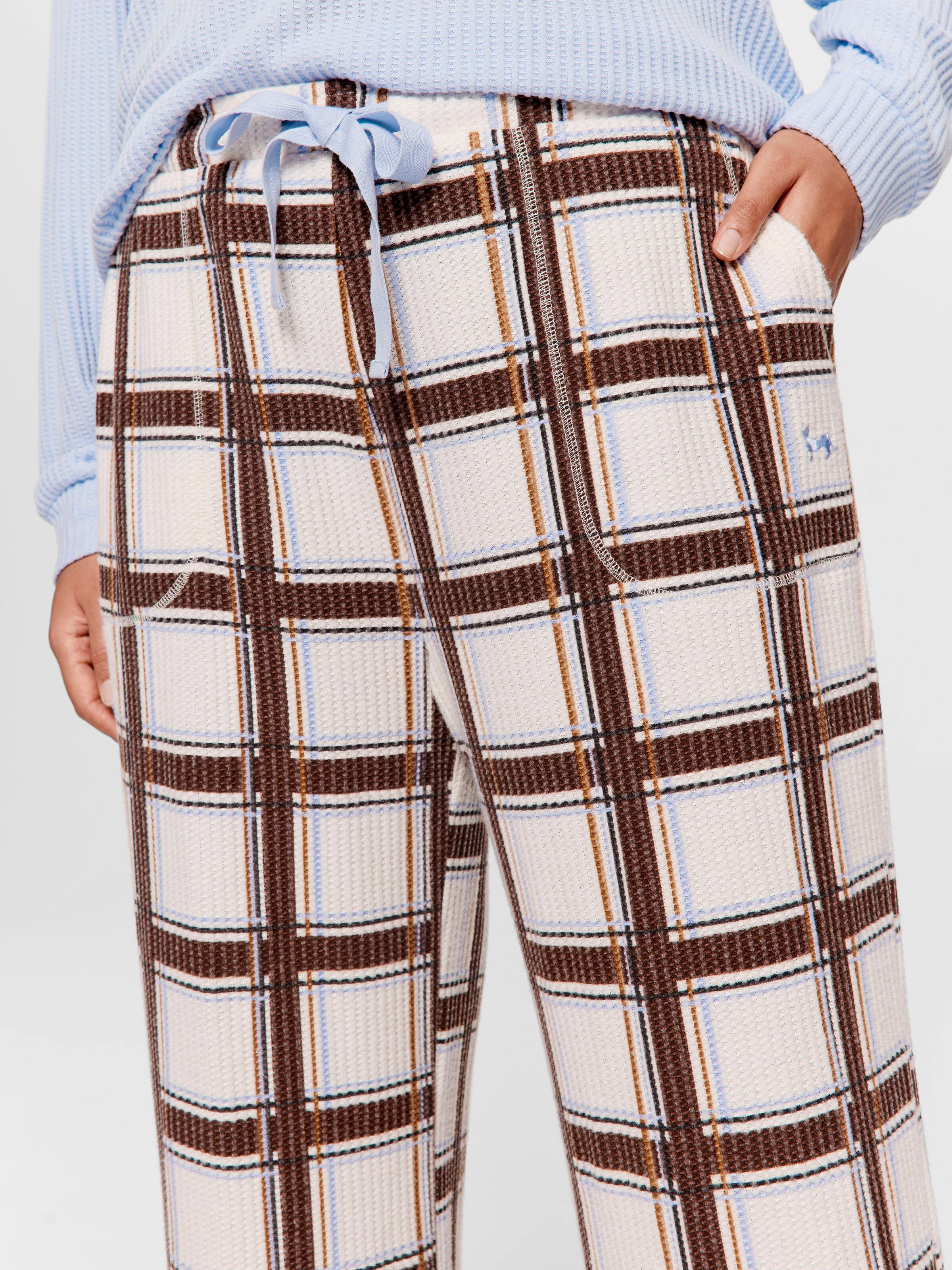 P.A. Plus Check Waffle Wide Leg Pj Pant