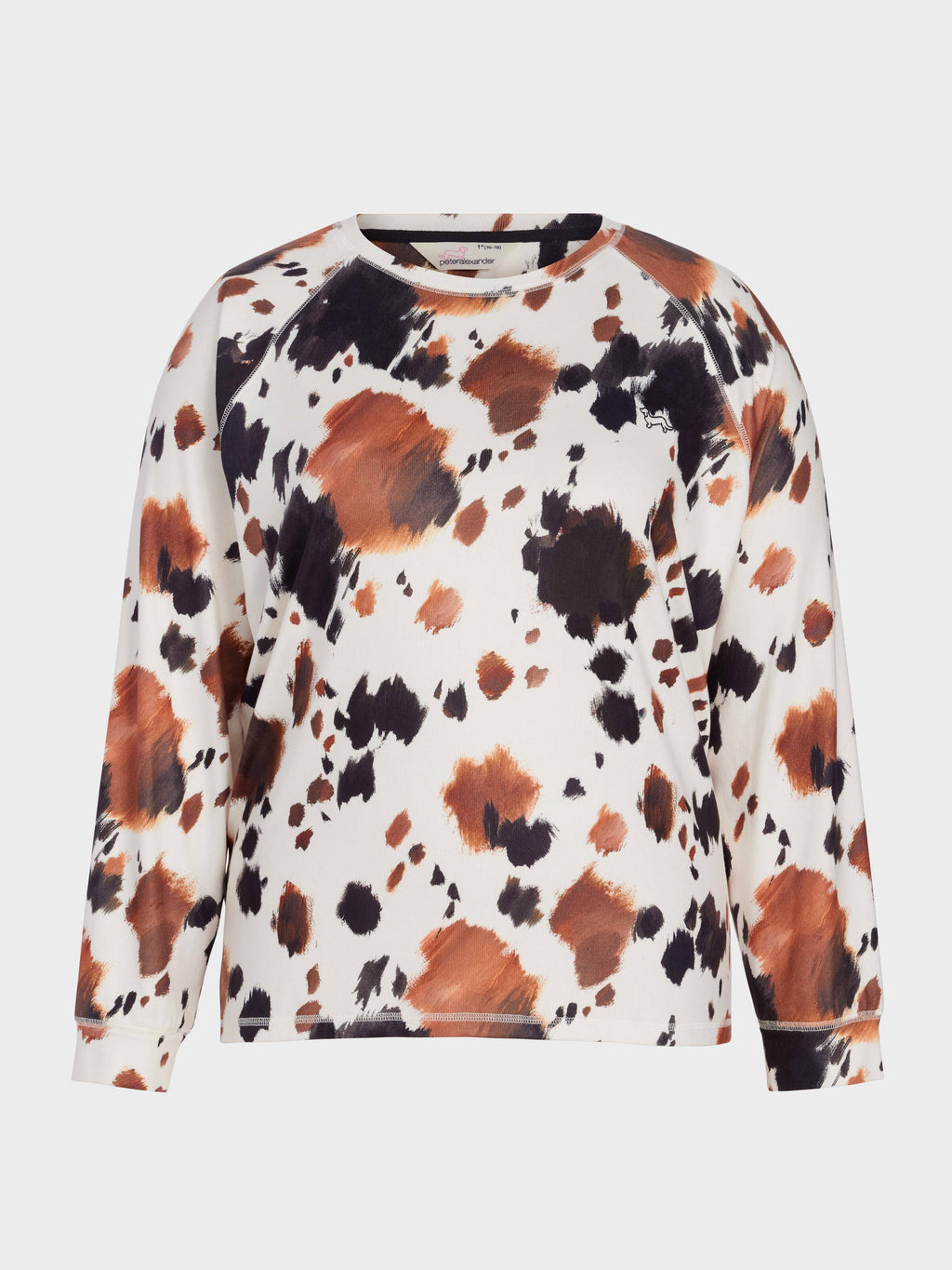 P.A. Plus Cow Plush Oversized Long Sleeve Top