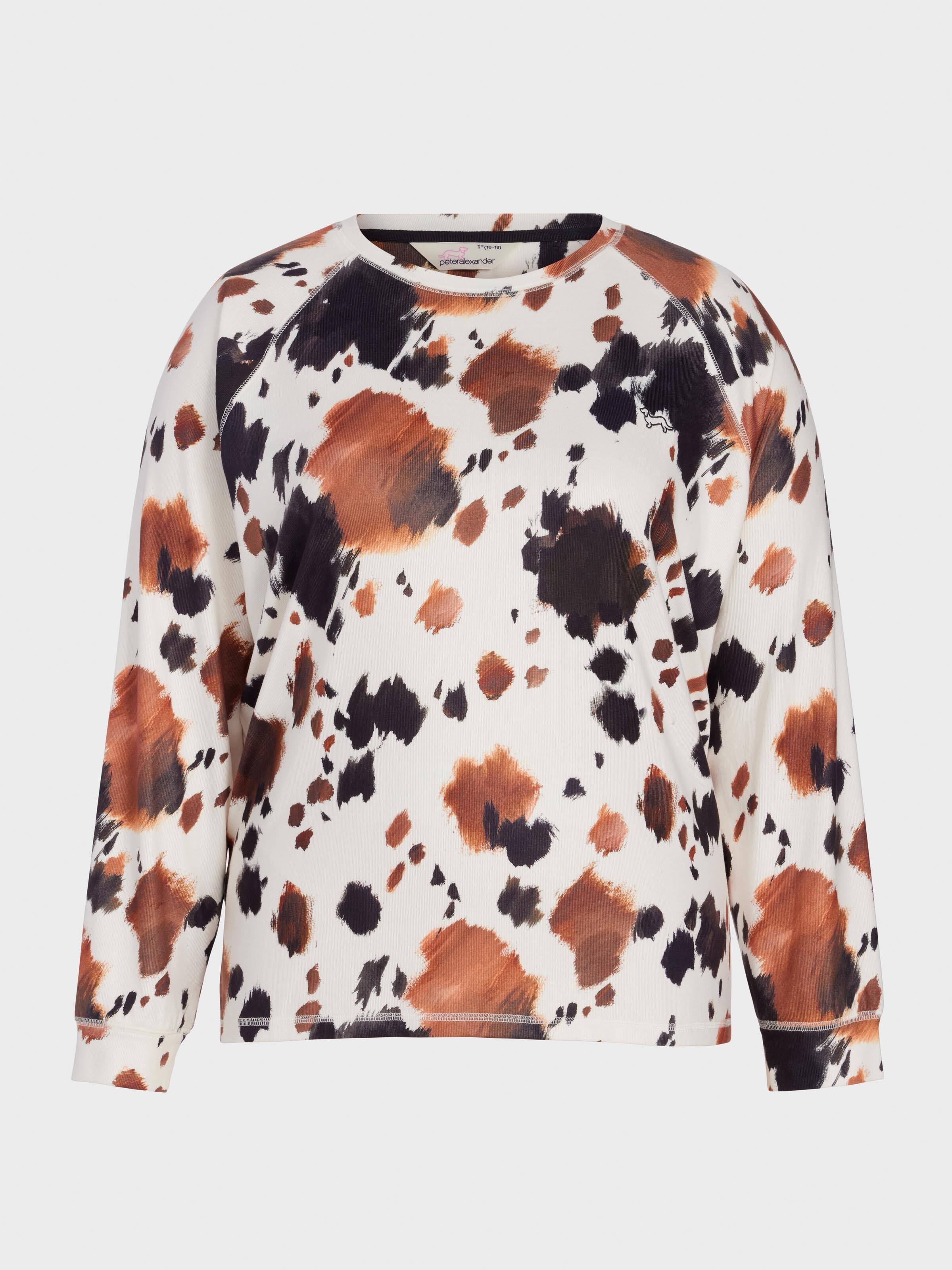 P.A. Plus Cow Plush Oversized Long Sleeve Top