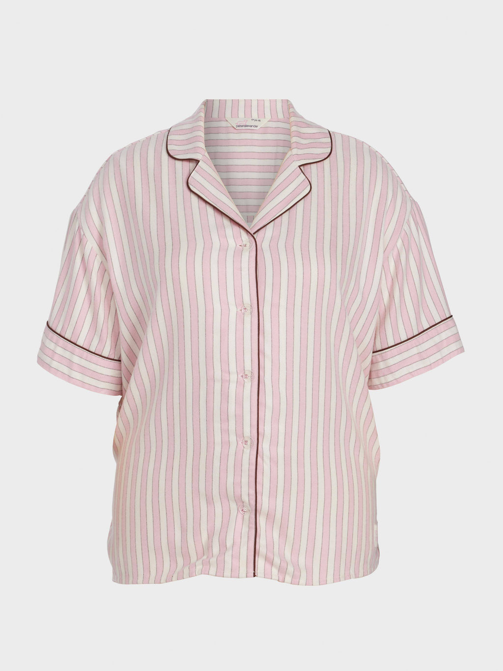P.A. Plus Pink Stripe Viscose Flannelette Short Sleeve Shirt