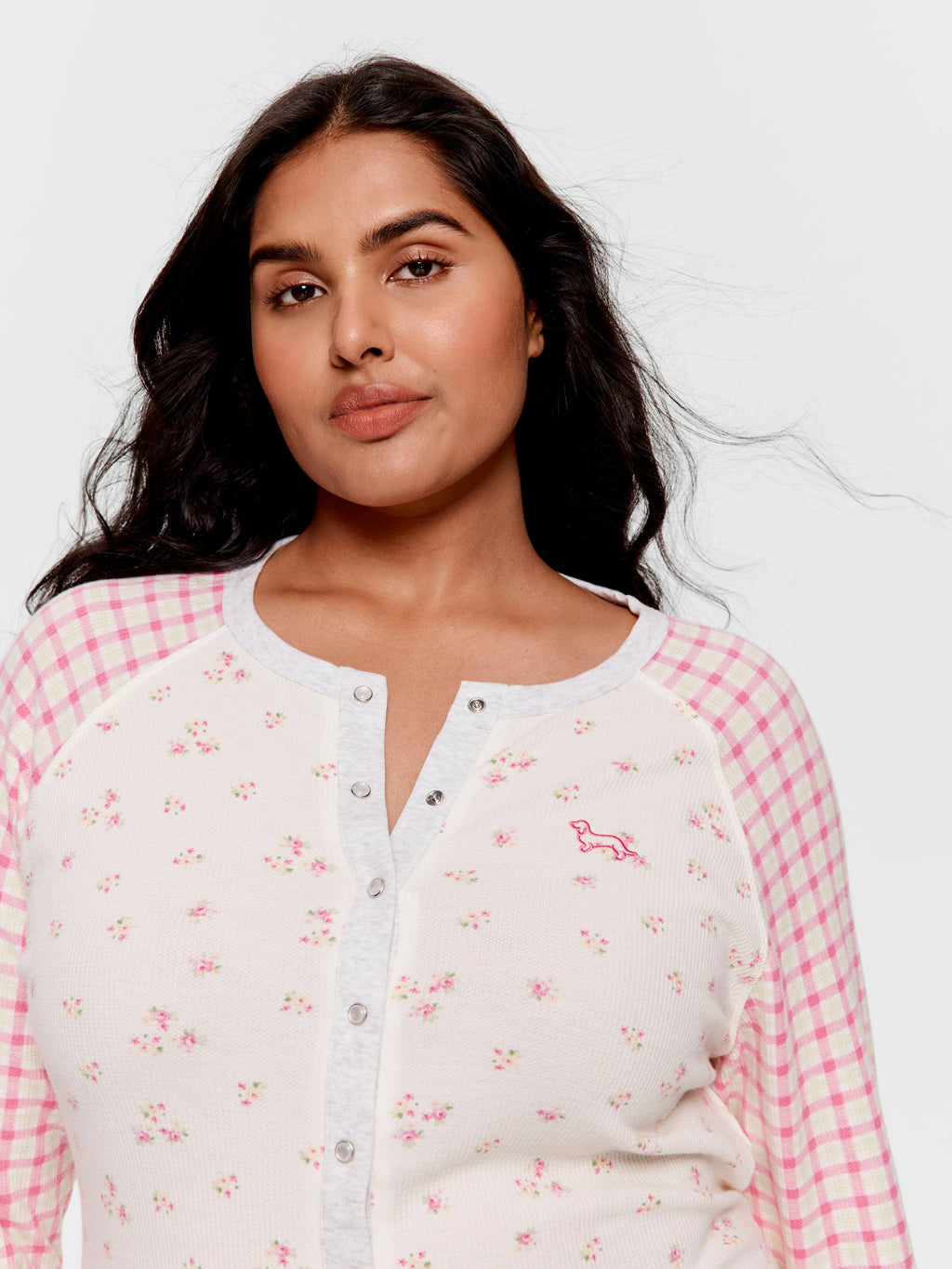 P.A. Plus Waffle Contrast Print Onesie