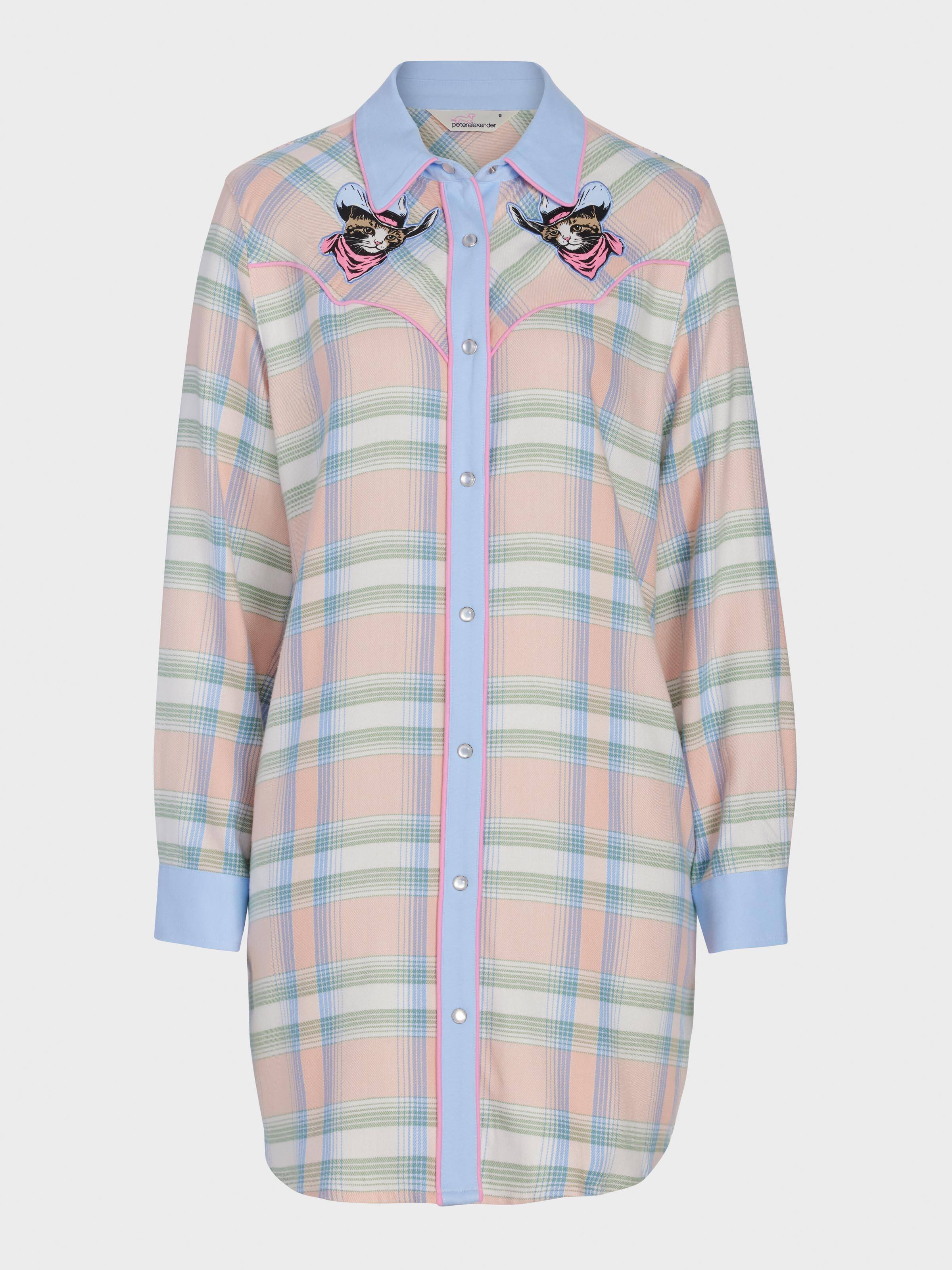Cowboy Kitty Long Sleeve Flannelette Nightshirt