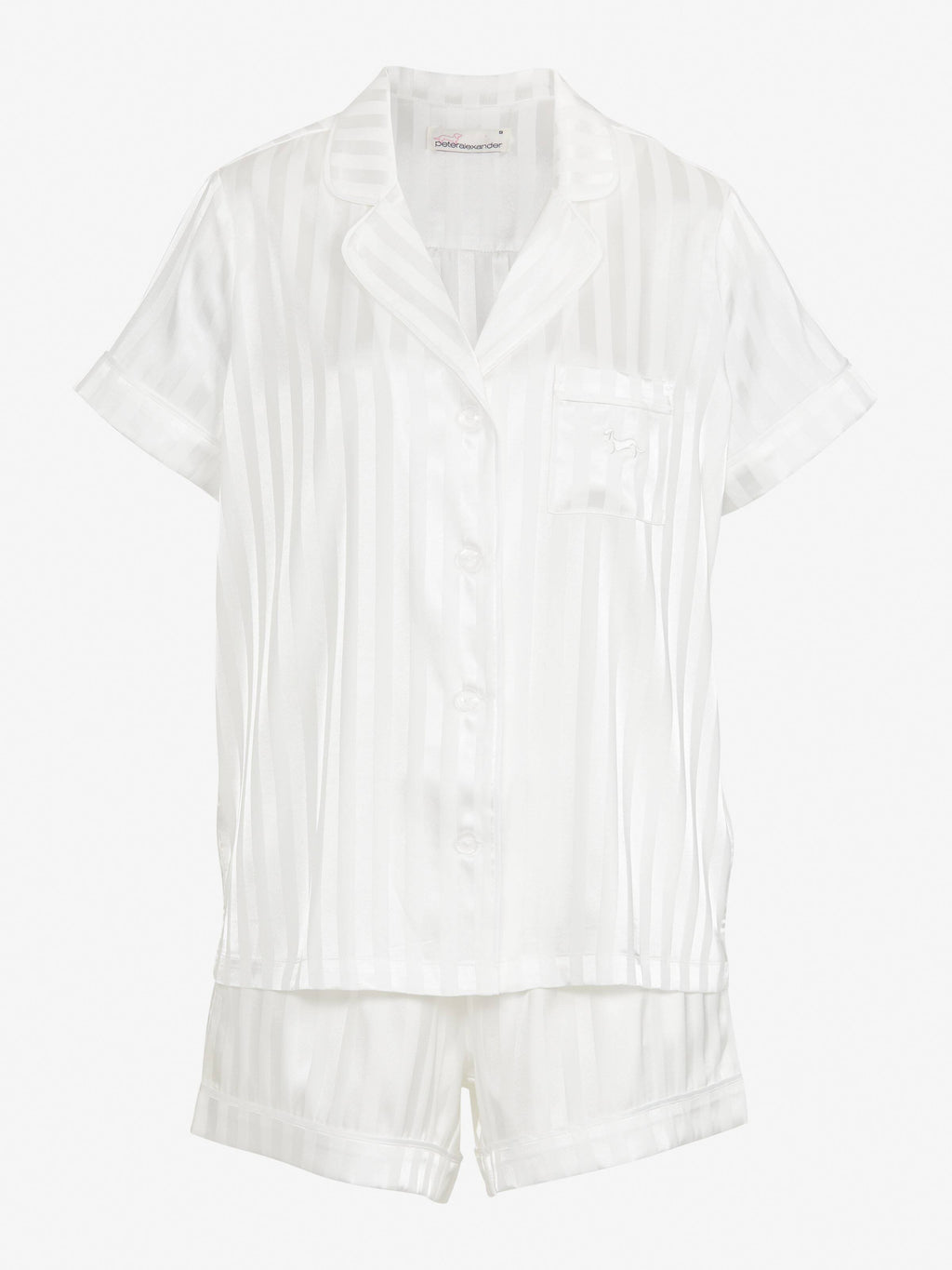White Stripe Chic Satin Pj Set
