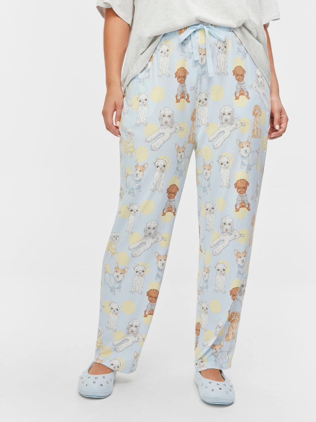 P.A. Plus Cute Dogs Straight Leg Pj Pant