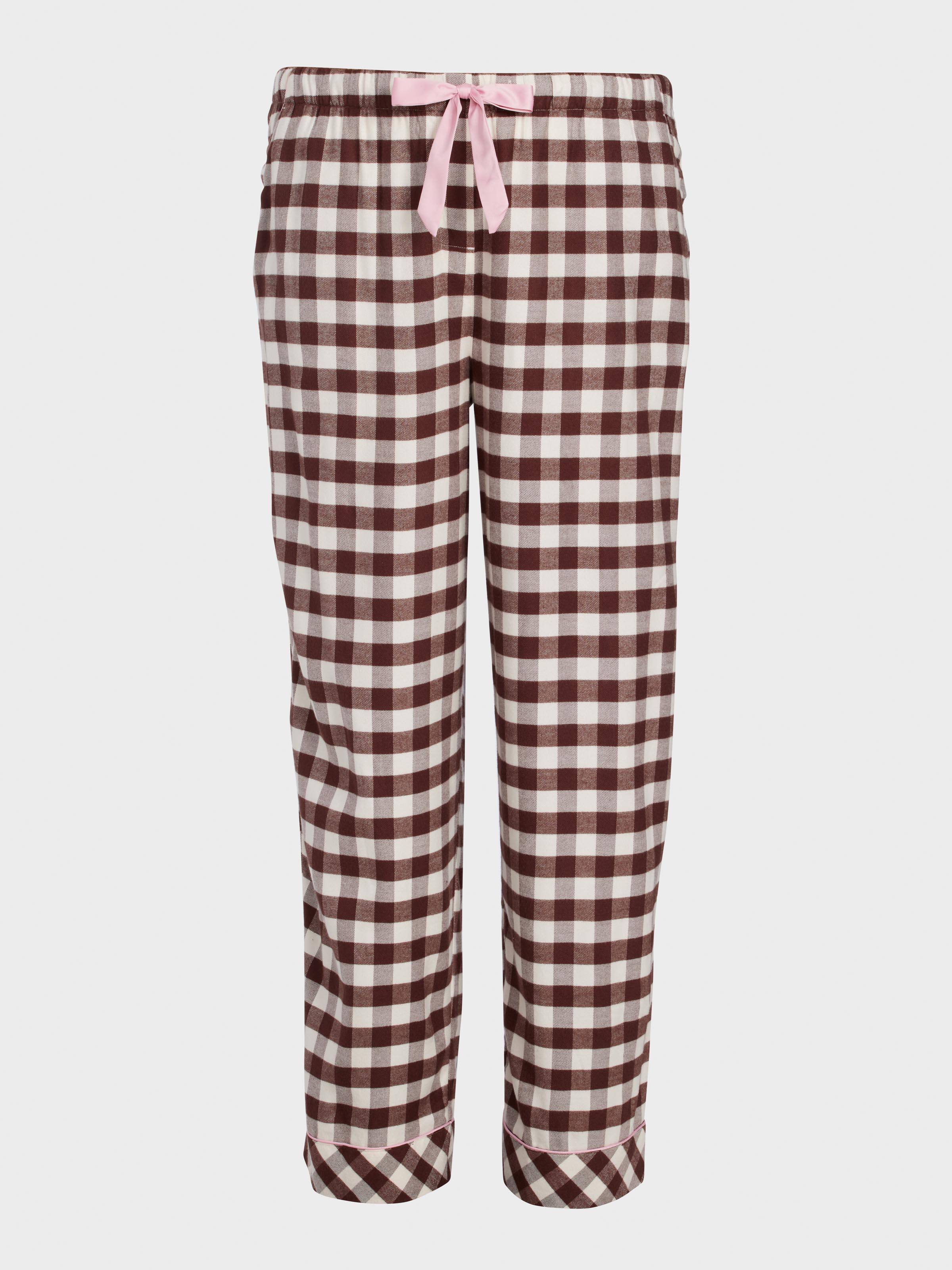 P.A. Plus Chocolate Gingham Viscose Flannelette Classic Pj Pant