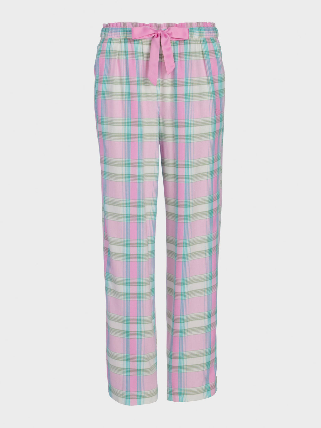 Pink Check Wide Leg Bamboo Flannelette Pj Pant