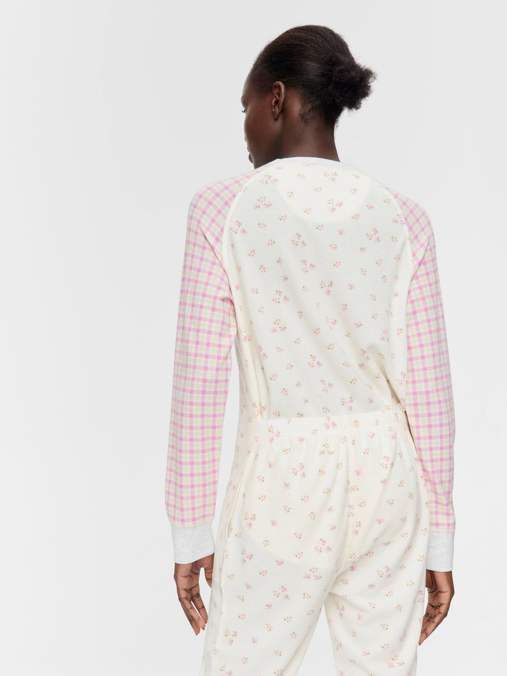 Waffle Contrast Print Onesie