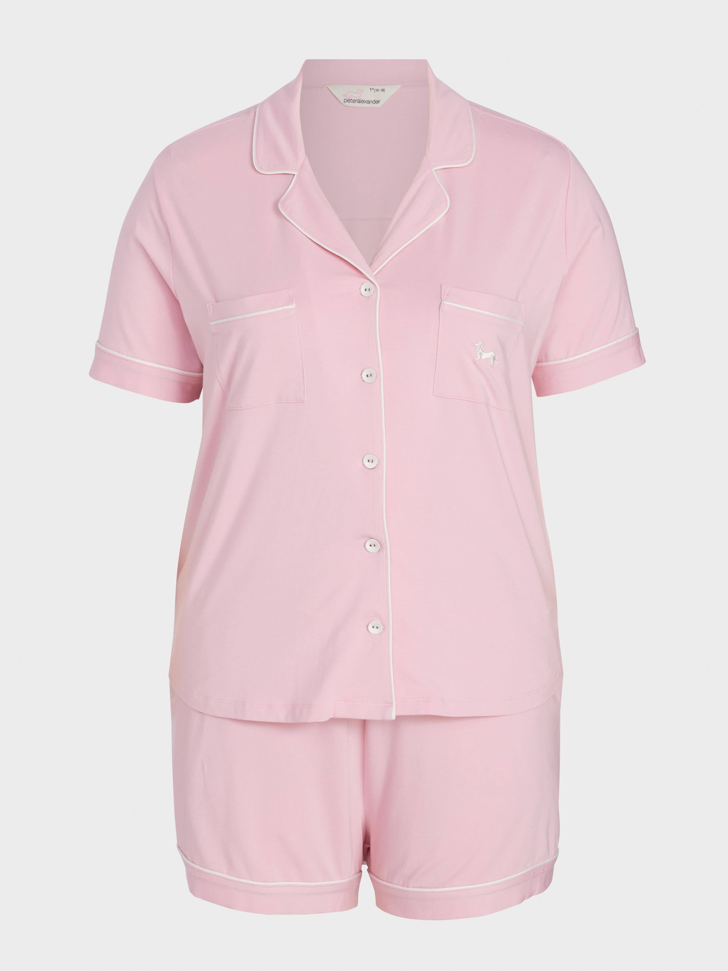 P.A. Plus Pink Bamboo Jersey Shortie Pj Set