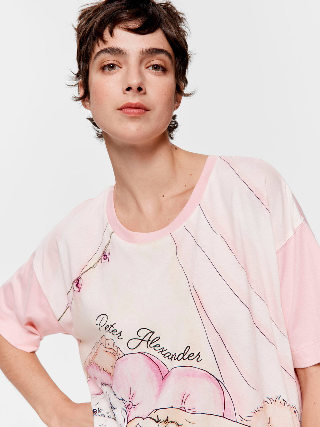 Dog Nap Split Hem Sleep Tee