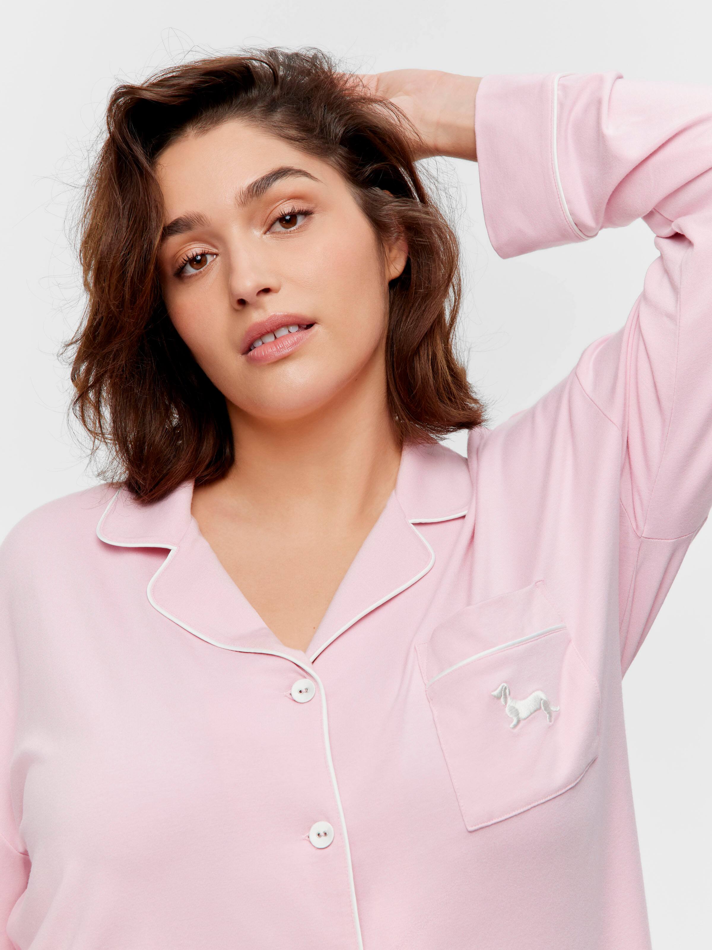 P.A. Plus Pink Bamboo Jersey Long Sleeve Pj Set