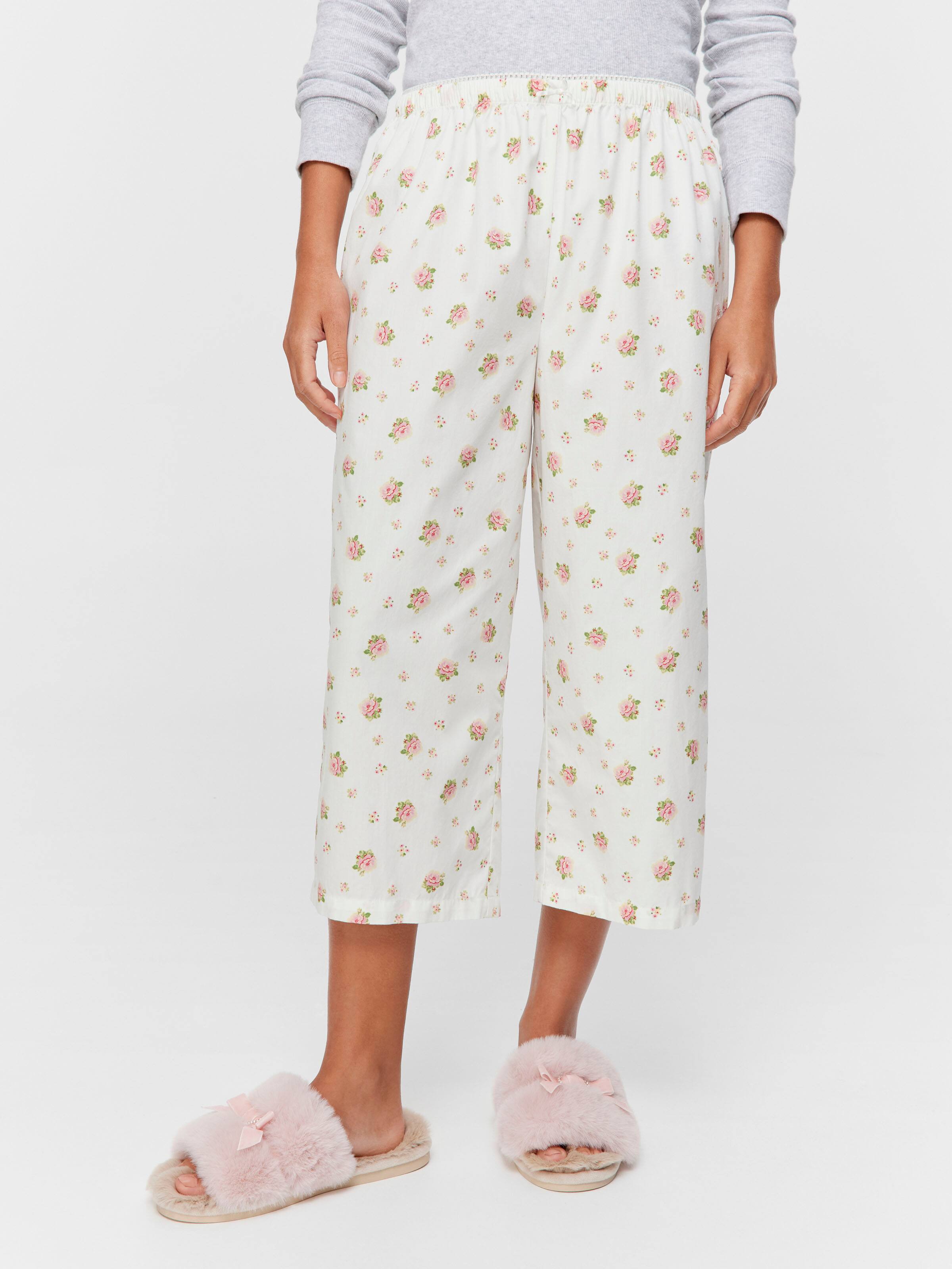 Ditsy Floral 100% Cotton 3/4 Pj Pant