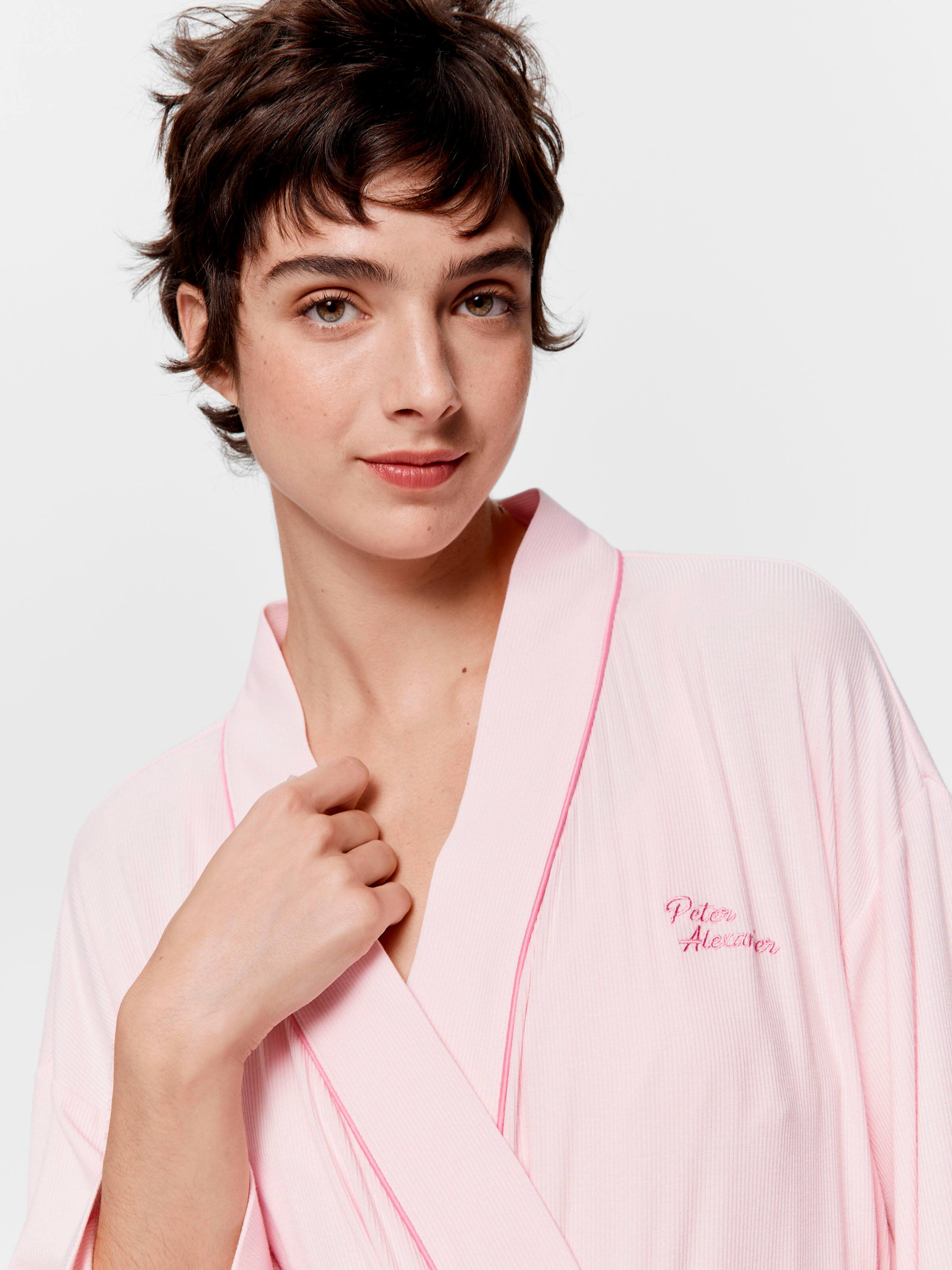 Pink Bow Rib Knit Gown