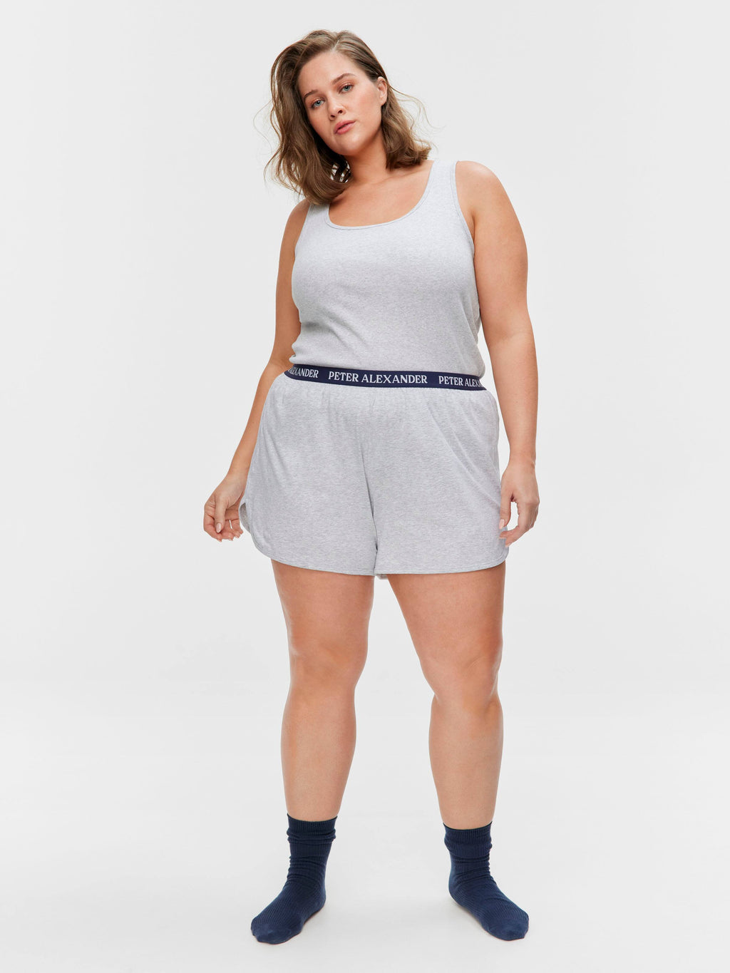 P.A. Plus Grey Marle Branded Mid Sporty Short