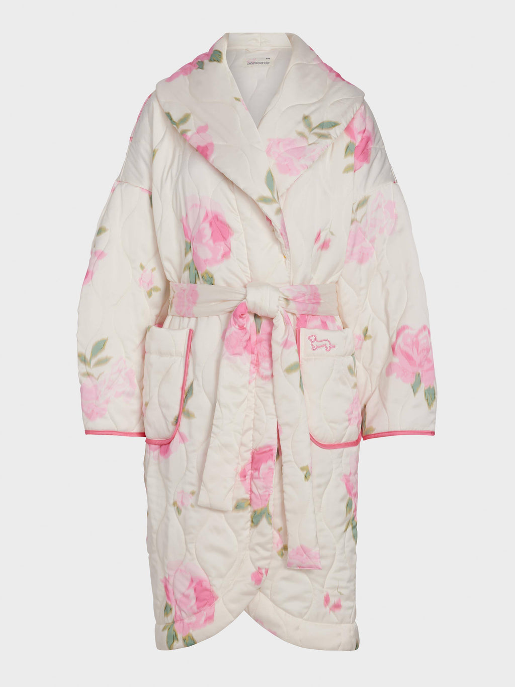 Floral Satin Quilted Gown