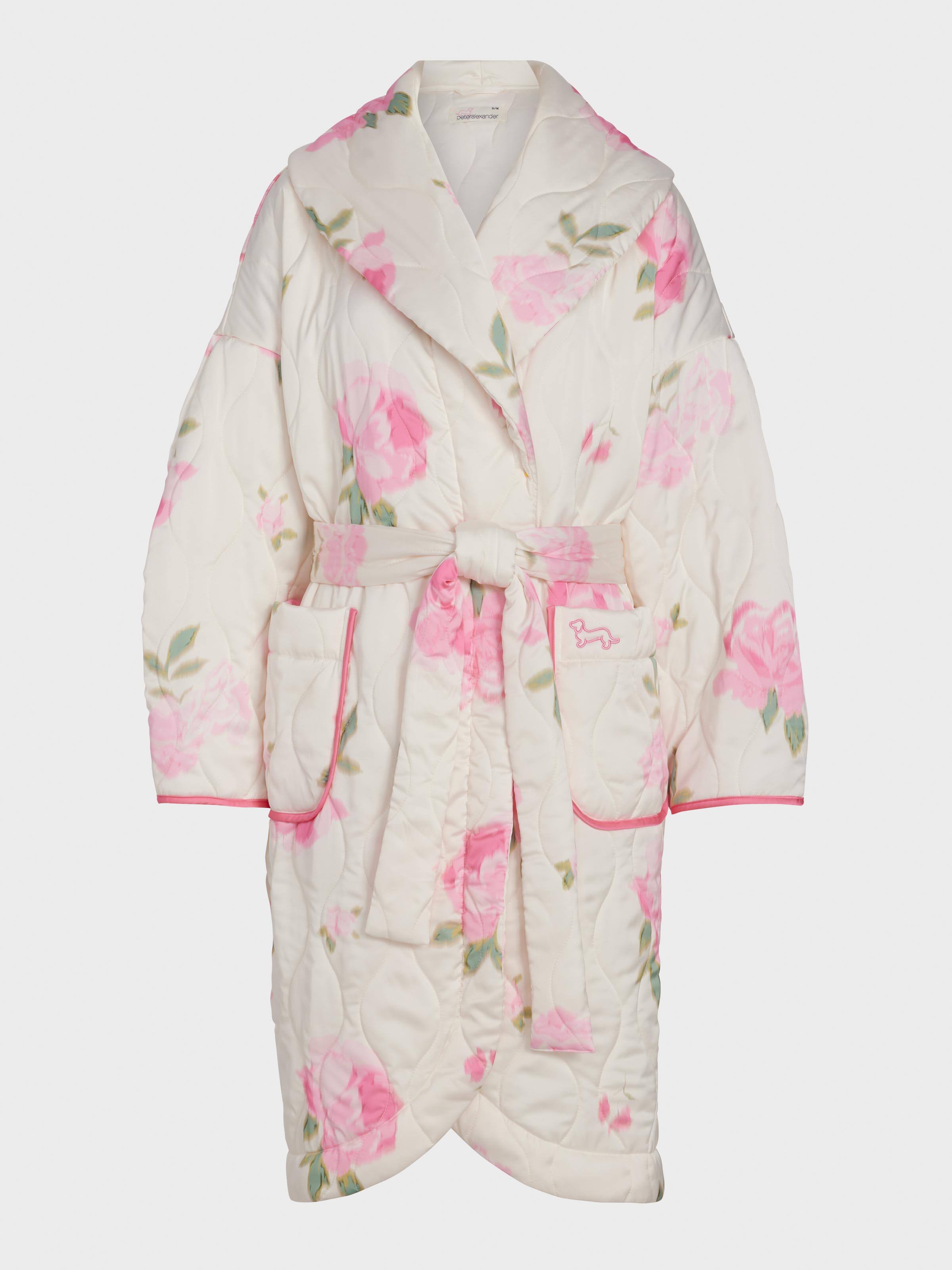 Floral Satin Quilted Gown