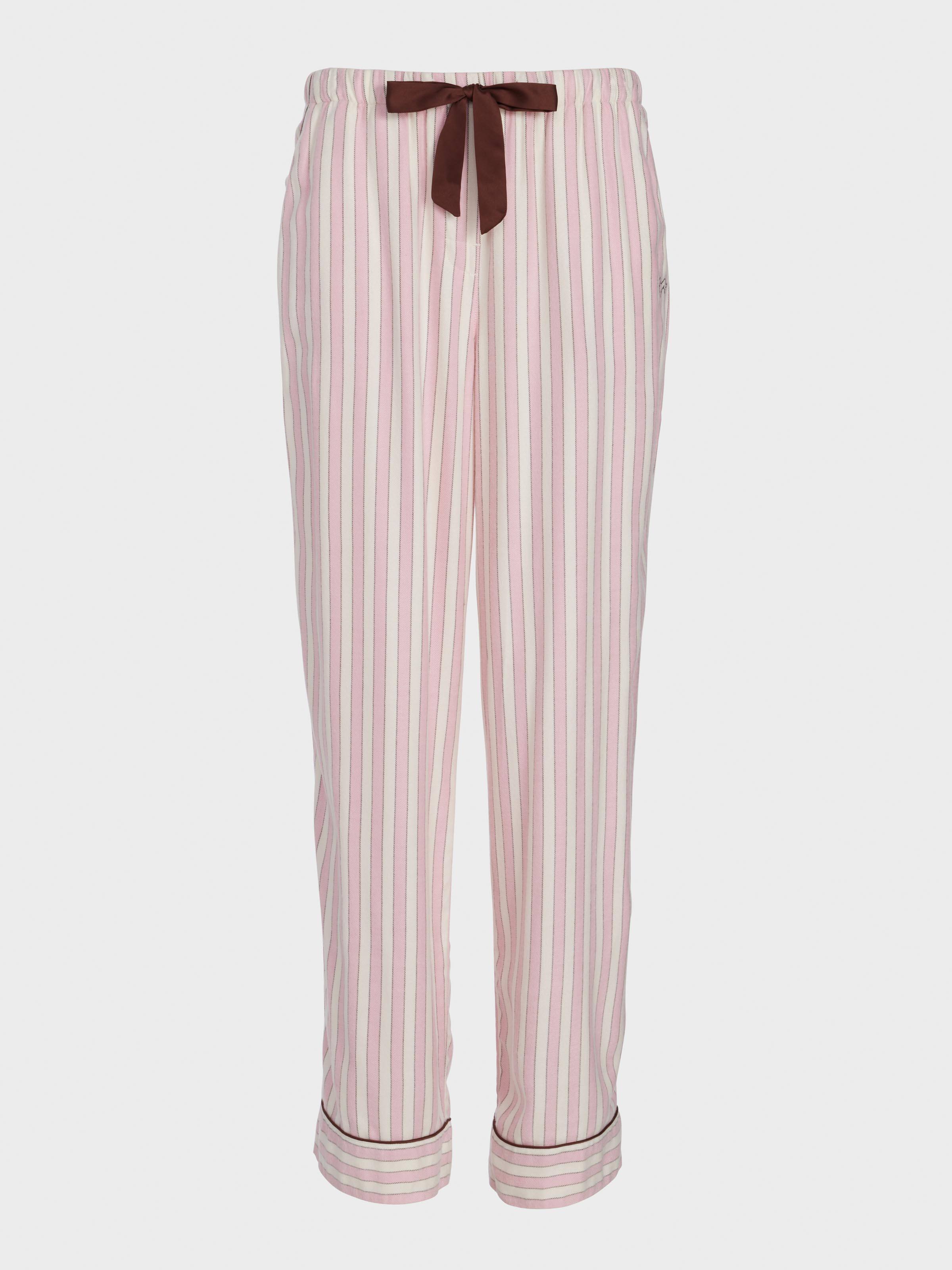 Pink Stripe Viscose Flannelette Classic Pj Pant