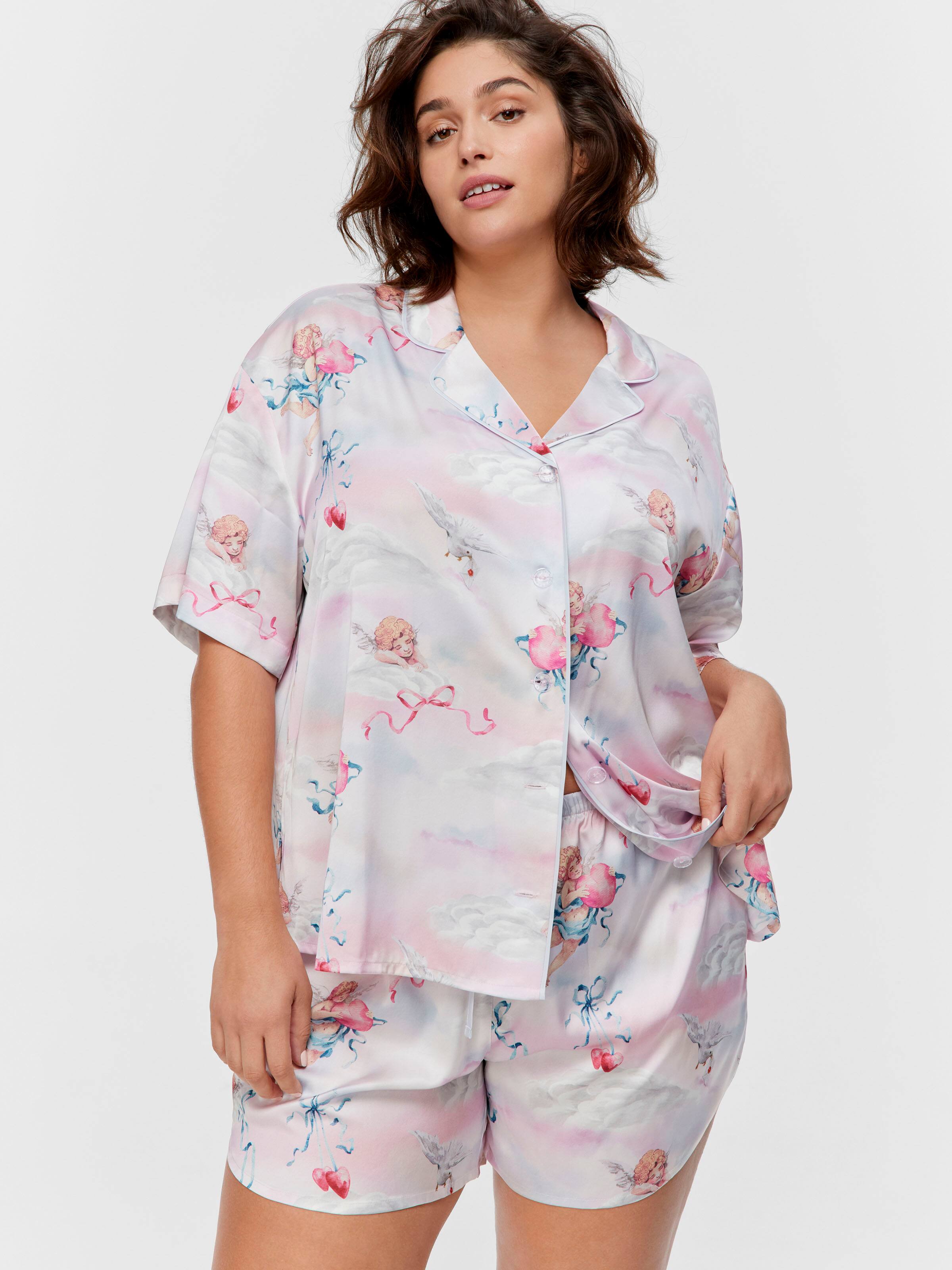 P.A. Plus Cherub Satin Shortie Pj Set