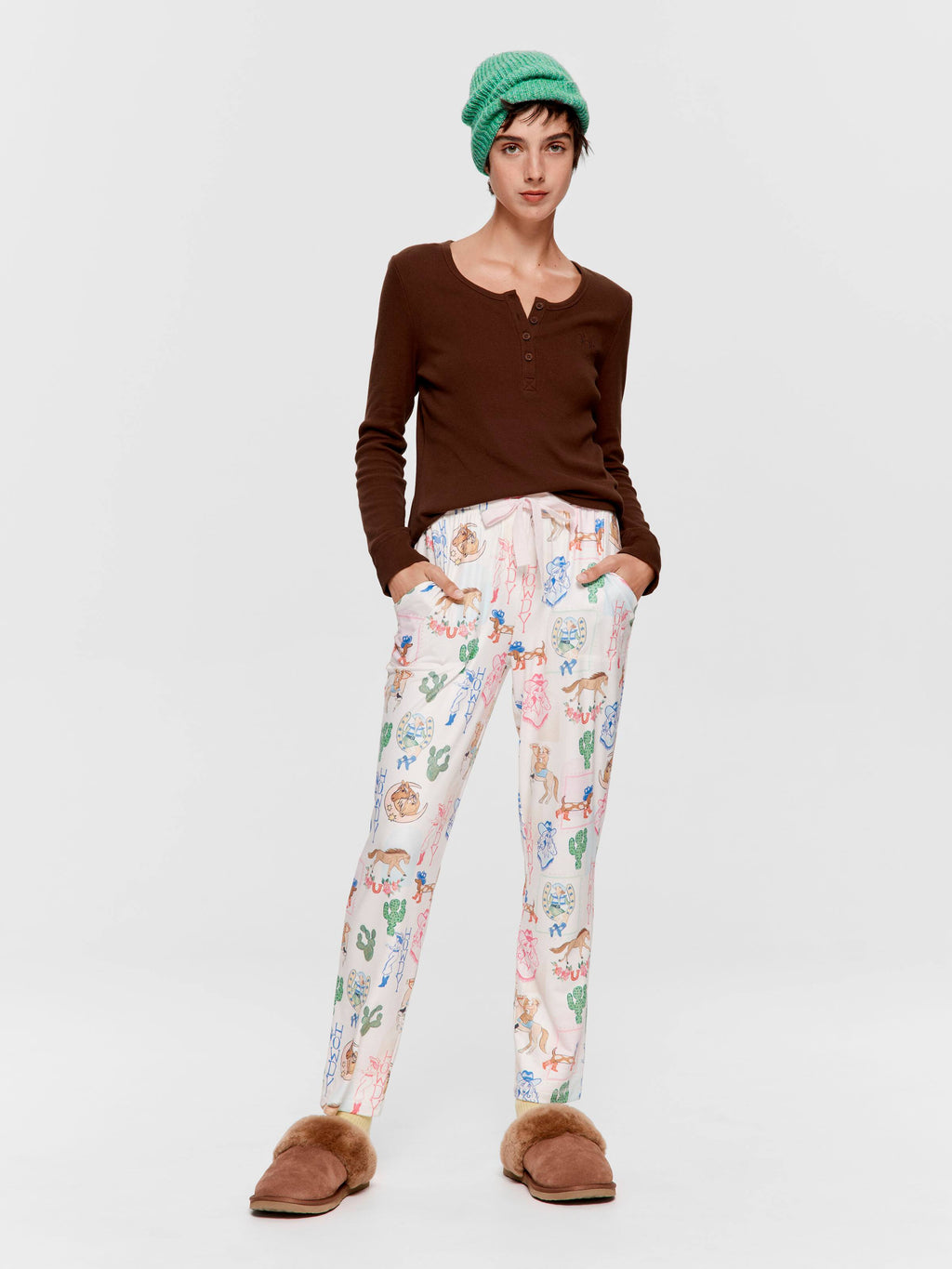 Western Plush Tapered Pj Pant
