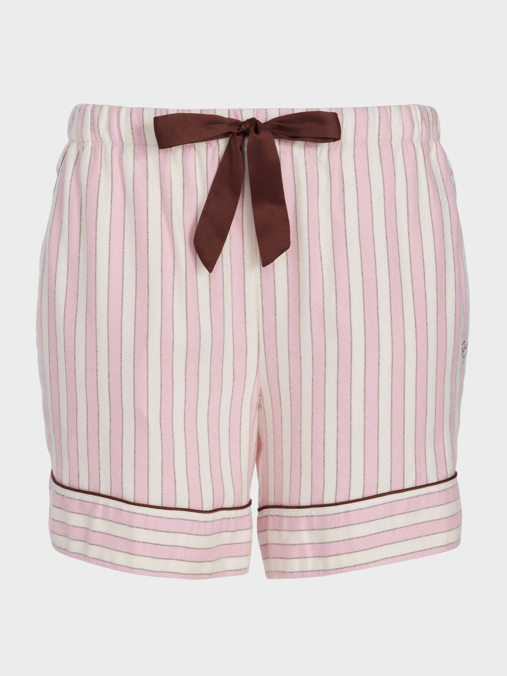 Pink Stripe Viscose Flannelette Mid Short