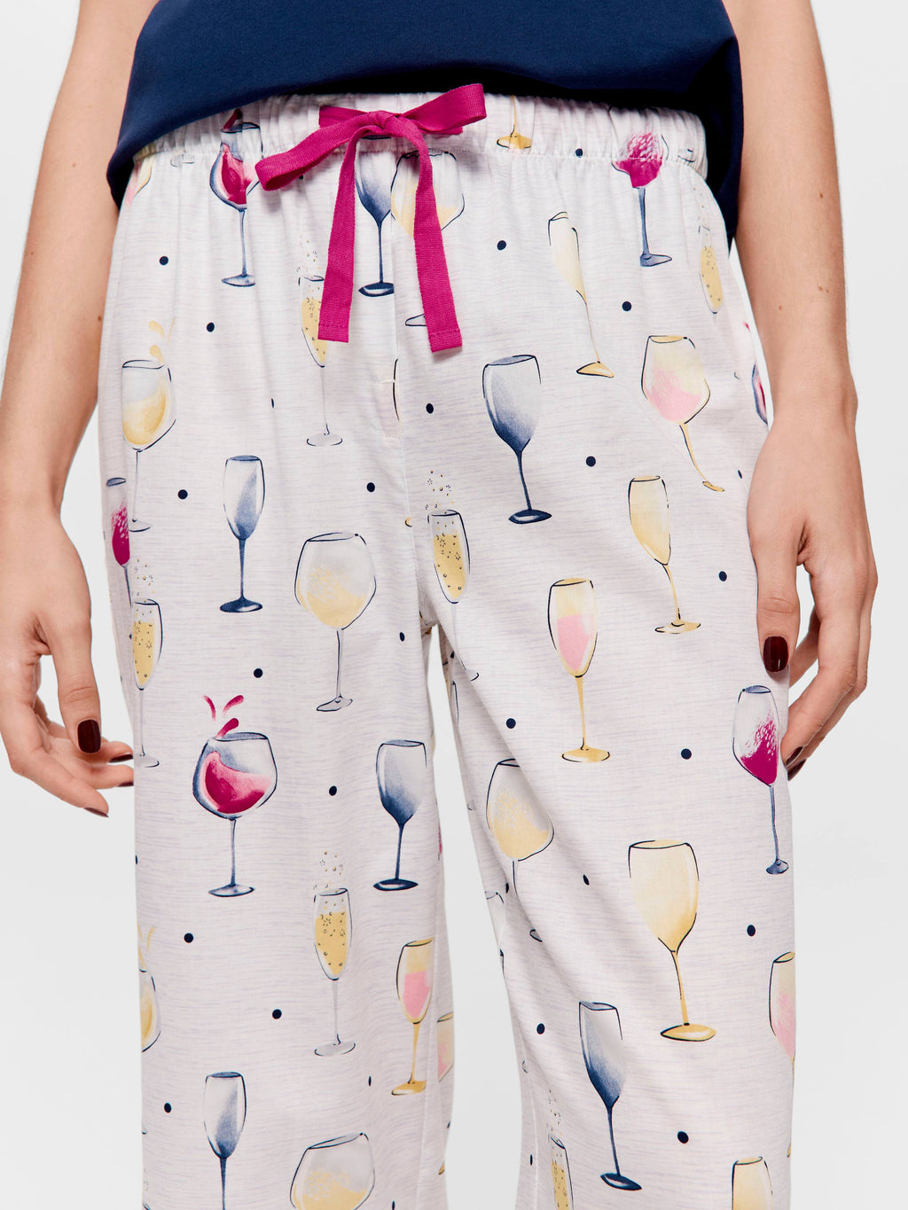 Wine 100% Cotton 3/4 Pj Pant
