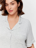 P.A. Plus Grey Slouchy Rib Short Sleeve Nightshirt
