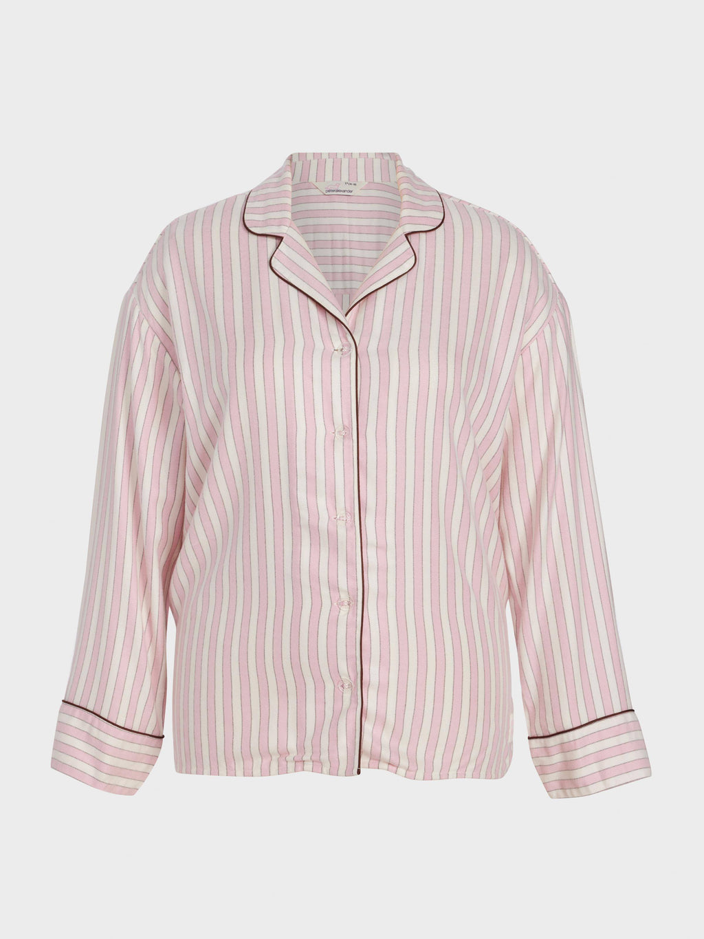 P.A. Plus Pink Stripe Viscose Flannelette Long Sleeve Shirt