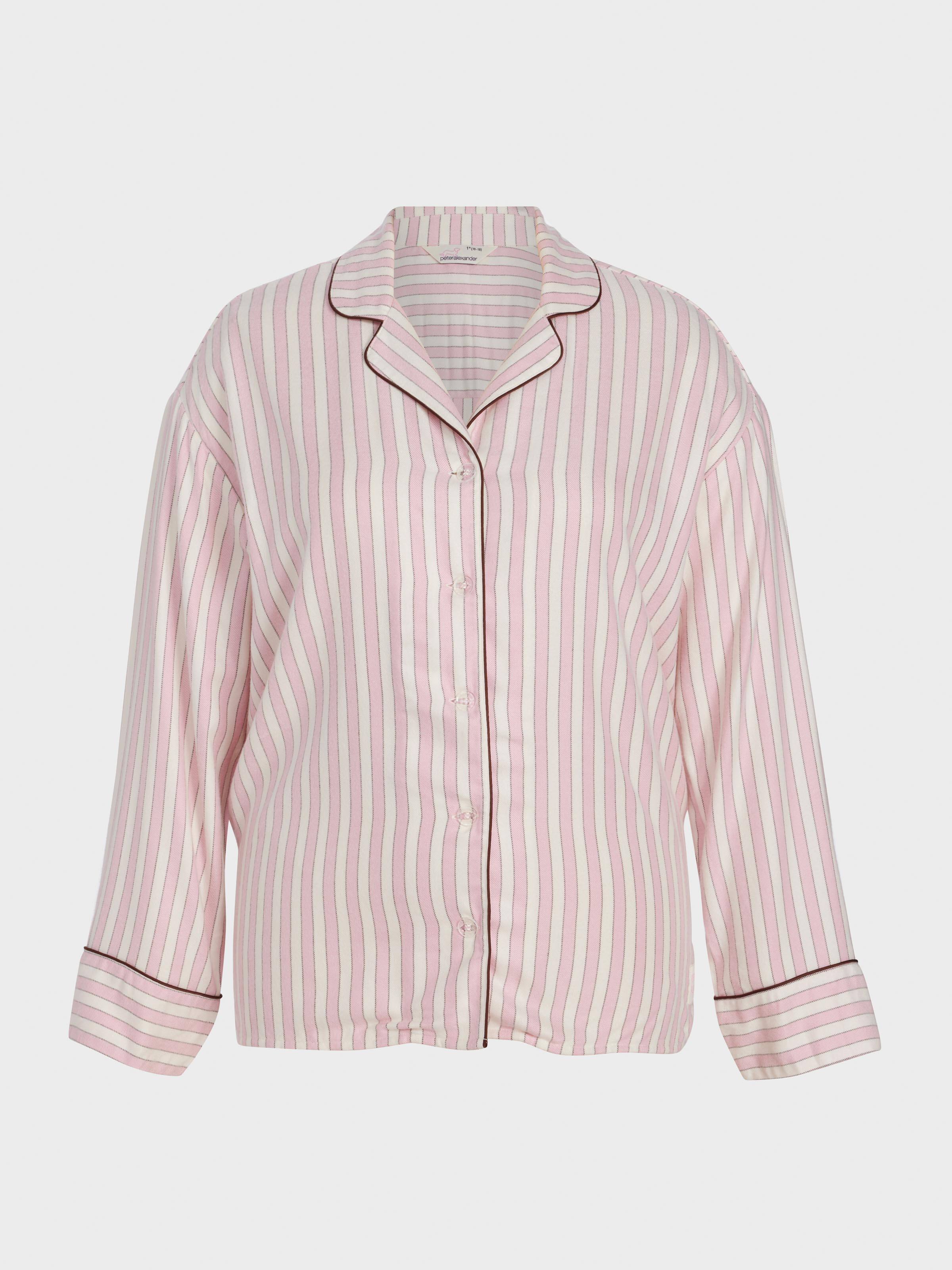 P.A. Plus Pink Stripe Viscose Flannelette Long Sleeve Shirt