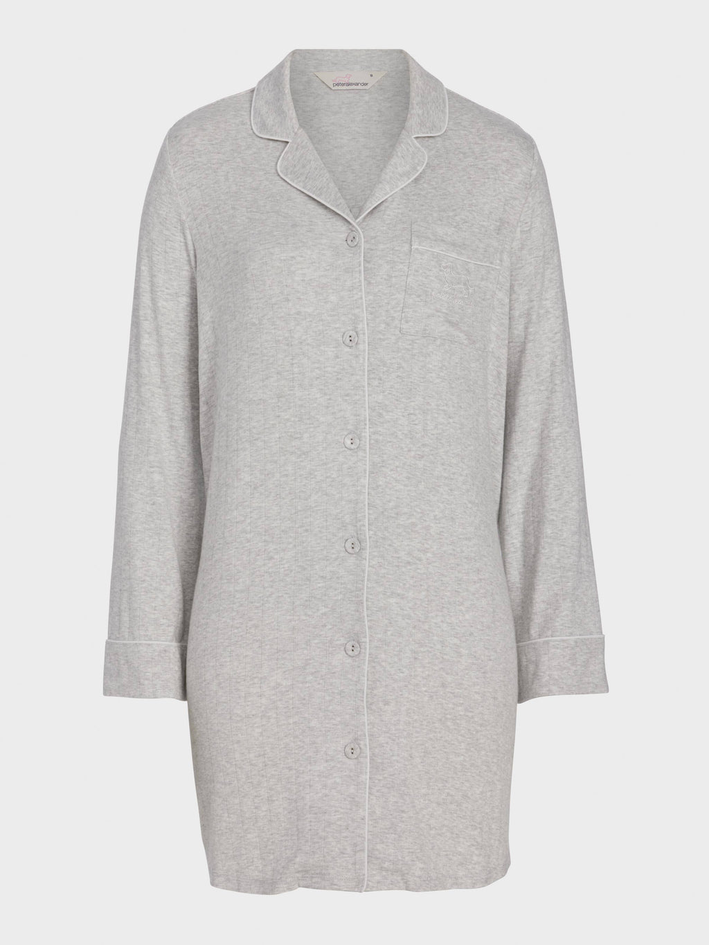 Grey Slouchy Rib Long Sleeve Nightshirt