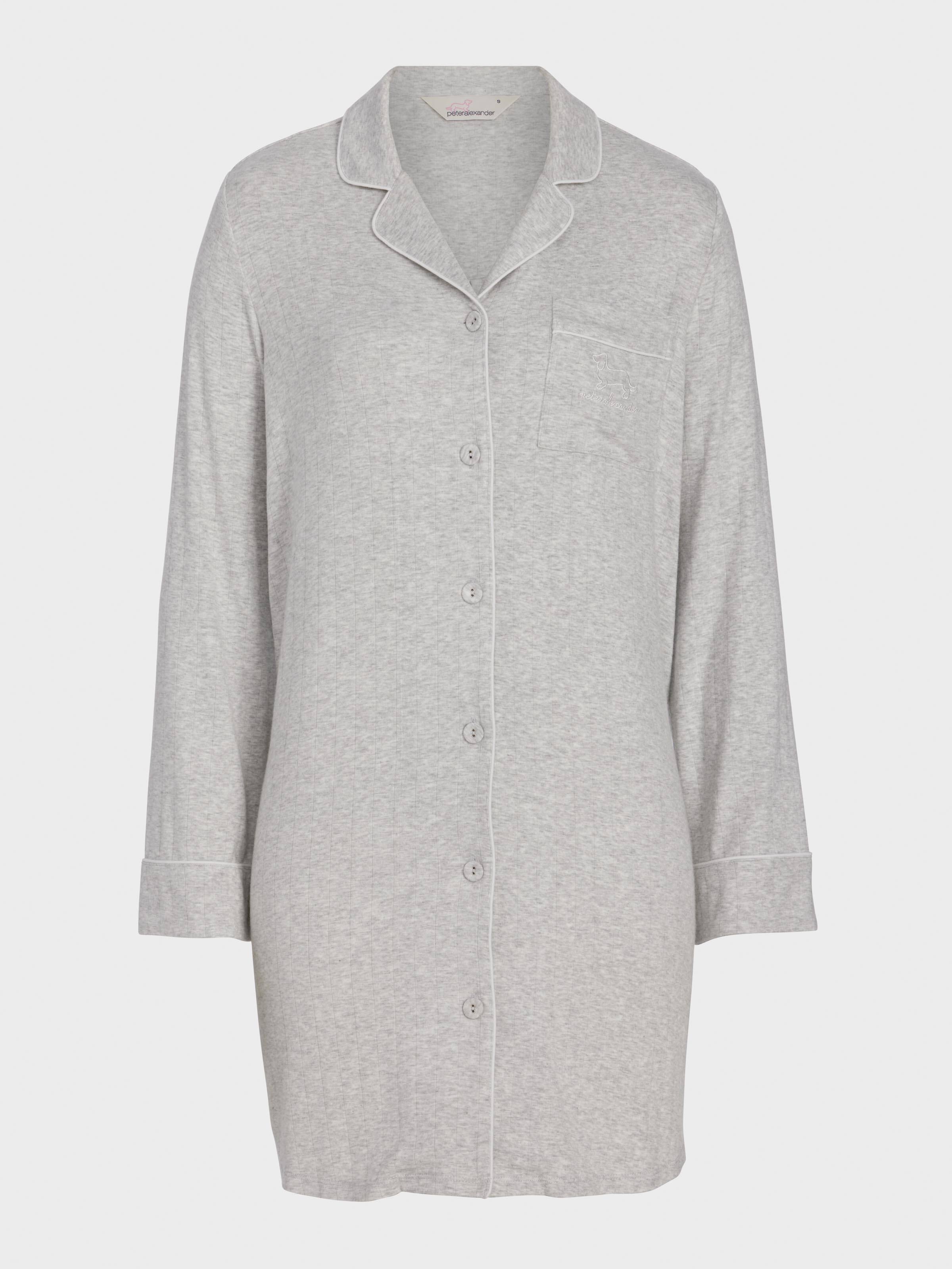 Grey Slouchy Rib Long Sleeve Nightshirt