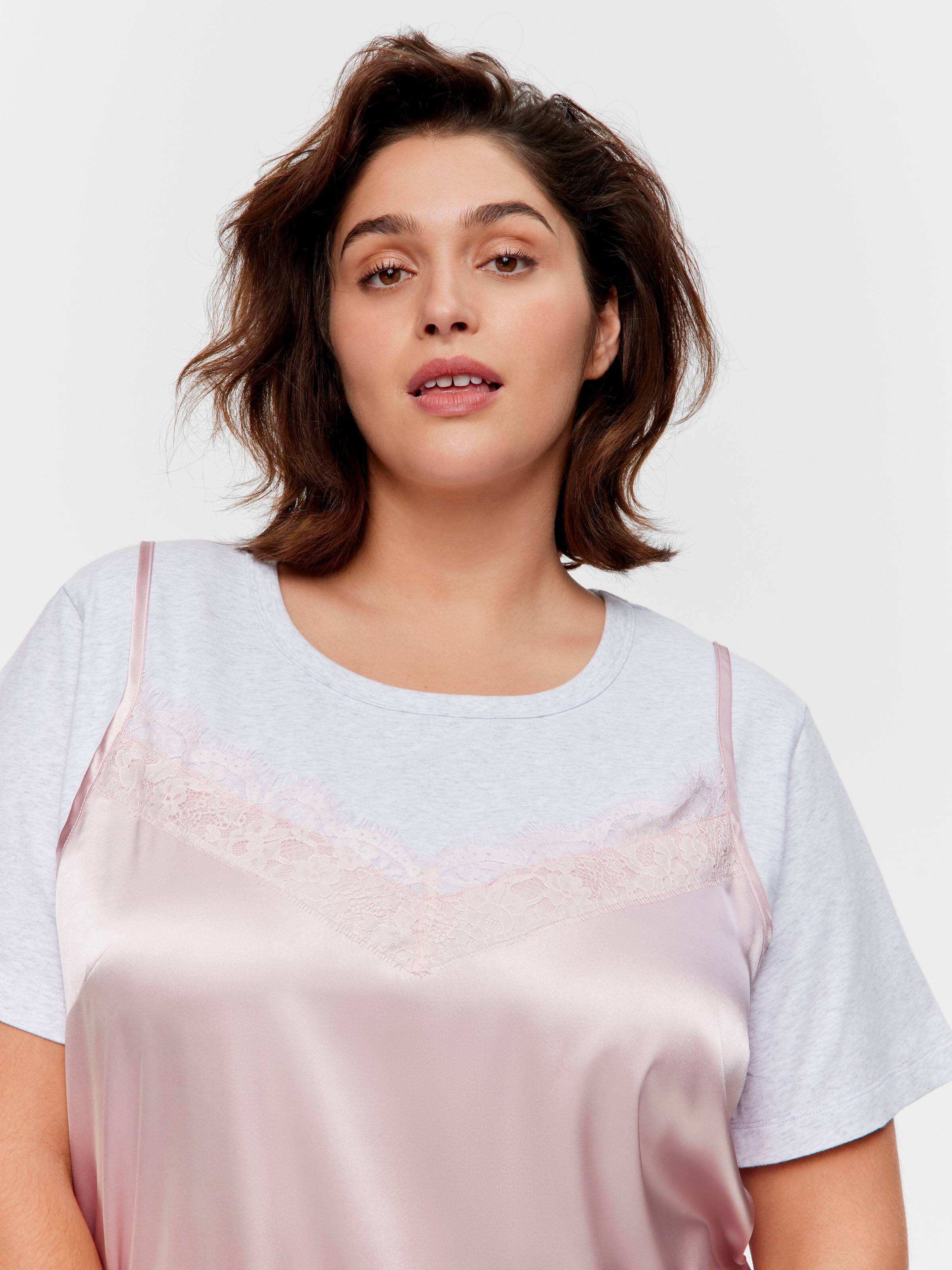 P.A. Plus T-Shirt Satin Slip Nightie