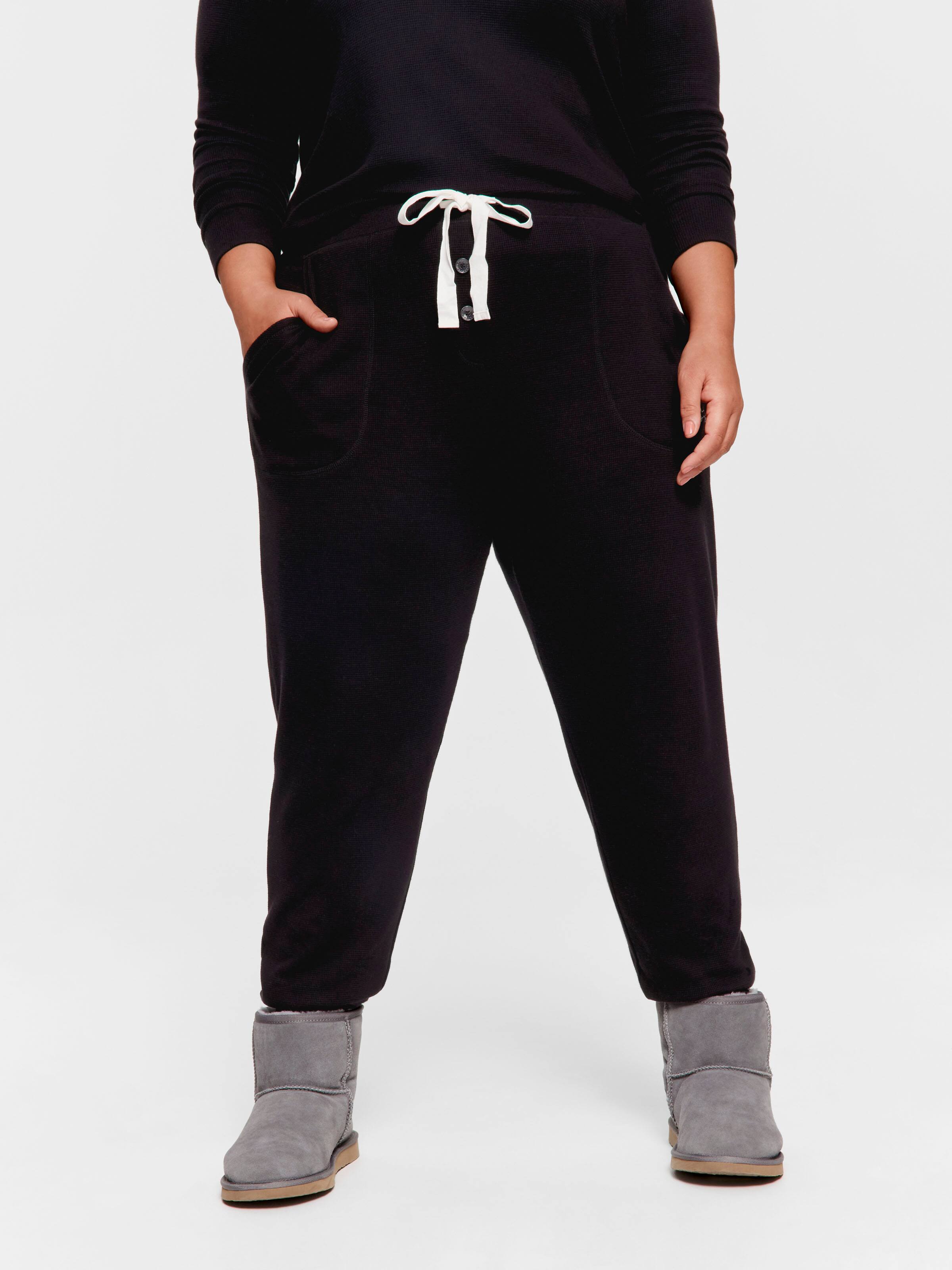 P.A. Plus Black Waffle Easy Pj Pant