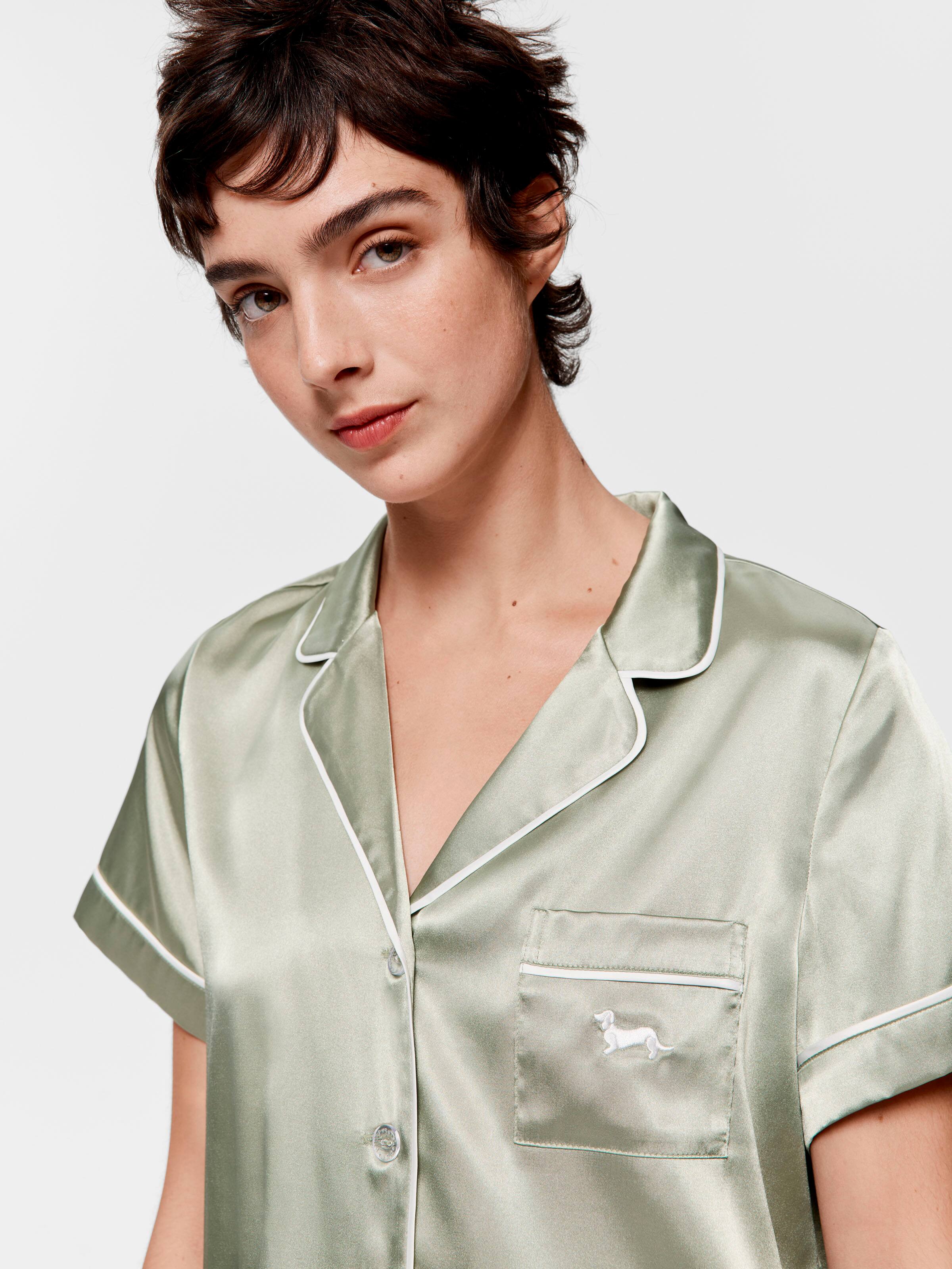 Sage Chic Satin Shortie Pj Set
